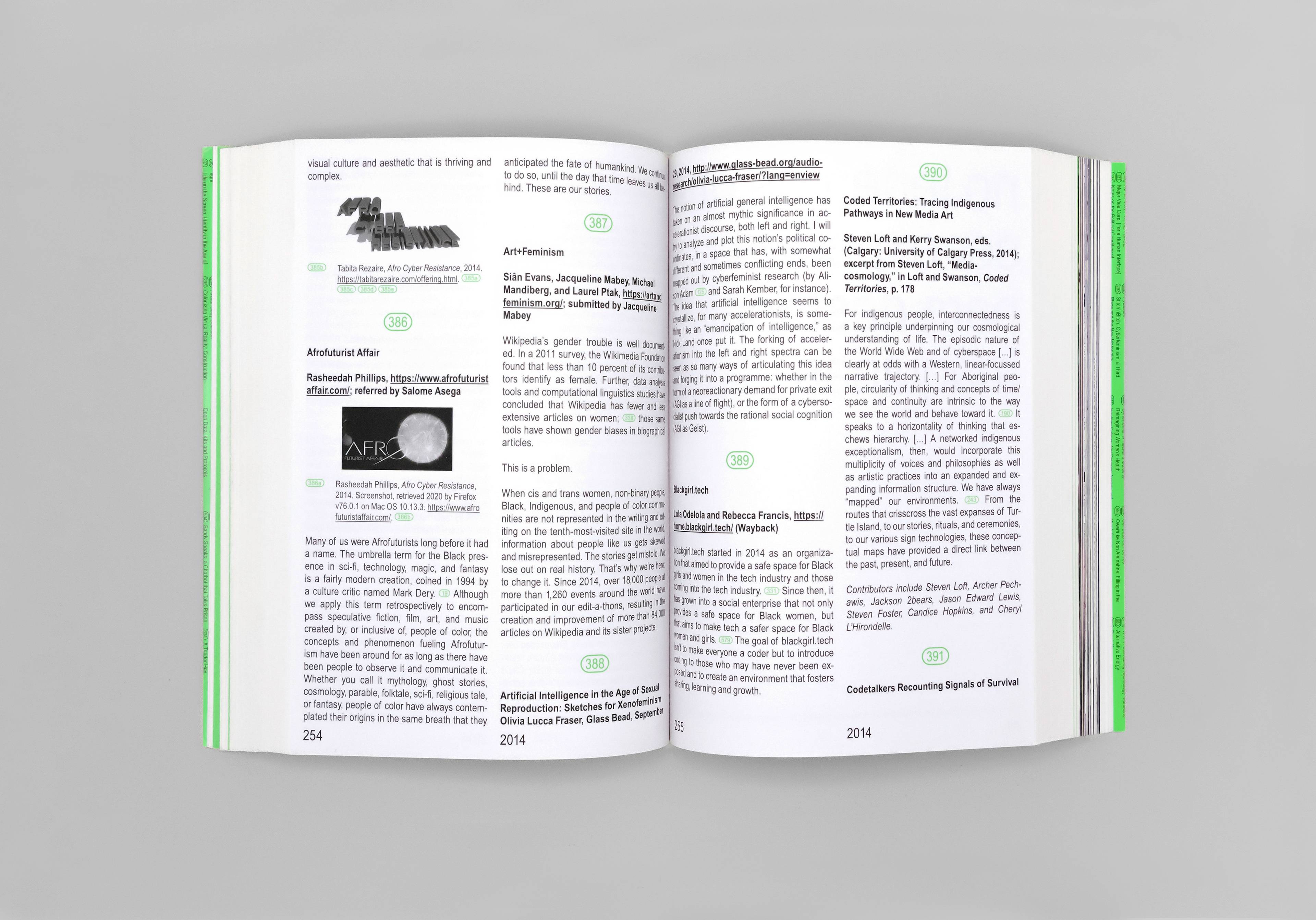 Spread 7 from Mindy Seu, Cyberfeminism Index, 2022