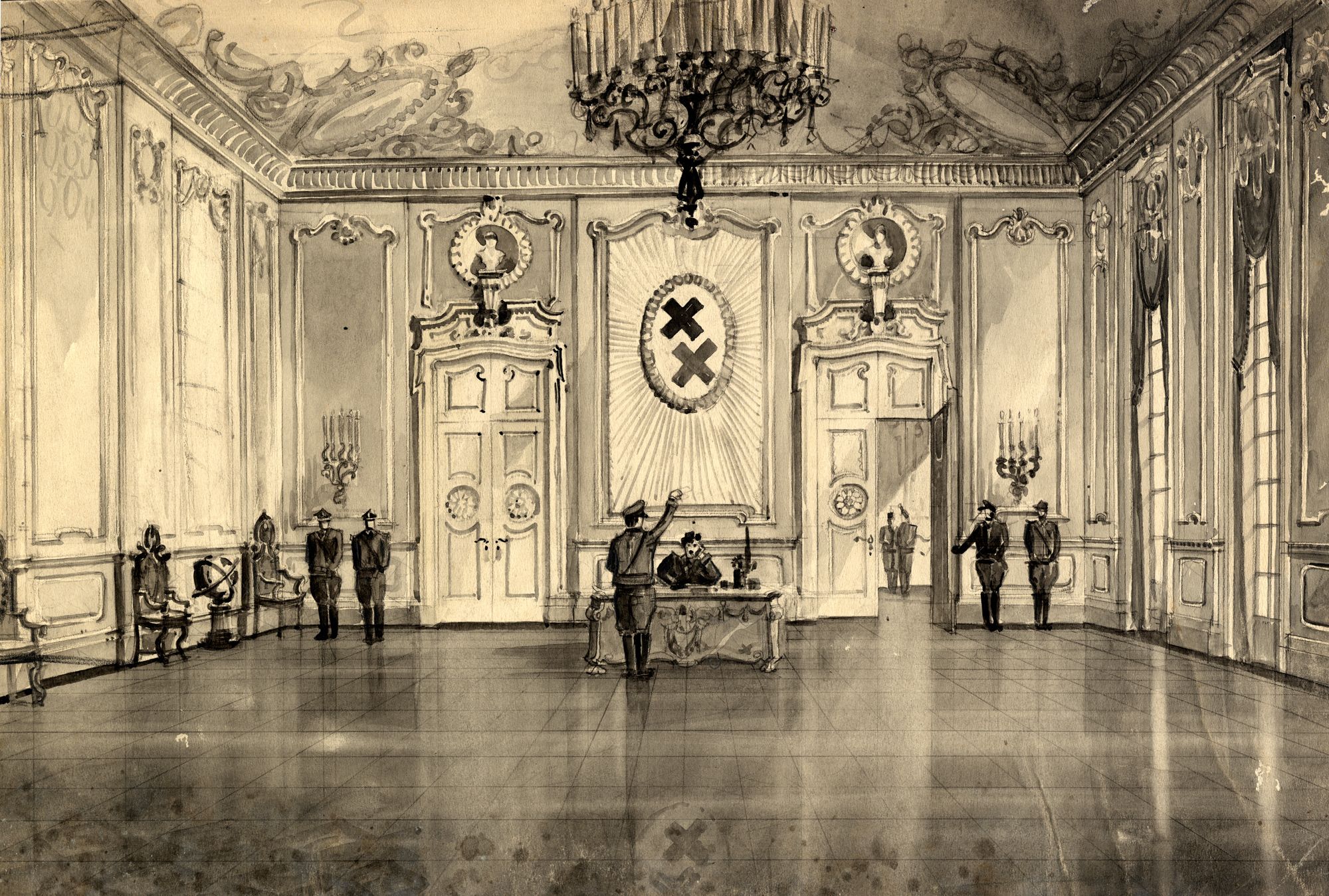 Russell Spencer, Storyboard “The Great Dictator,“ directed by Charlie Chaplin, 1940