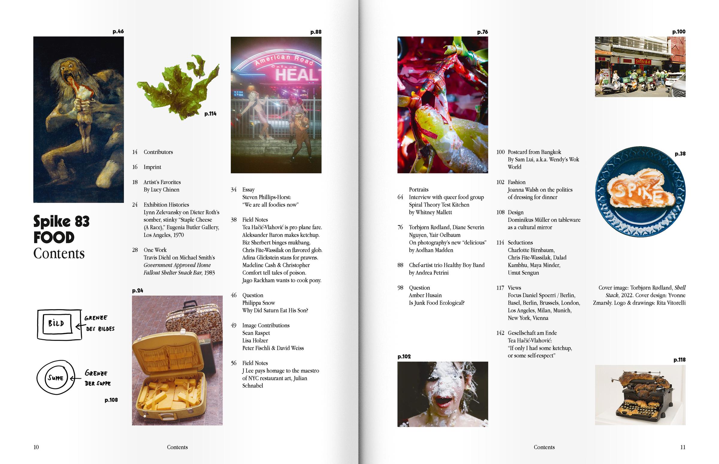 Spike Art Magazine #83 Content Page