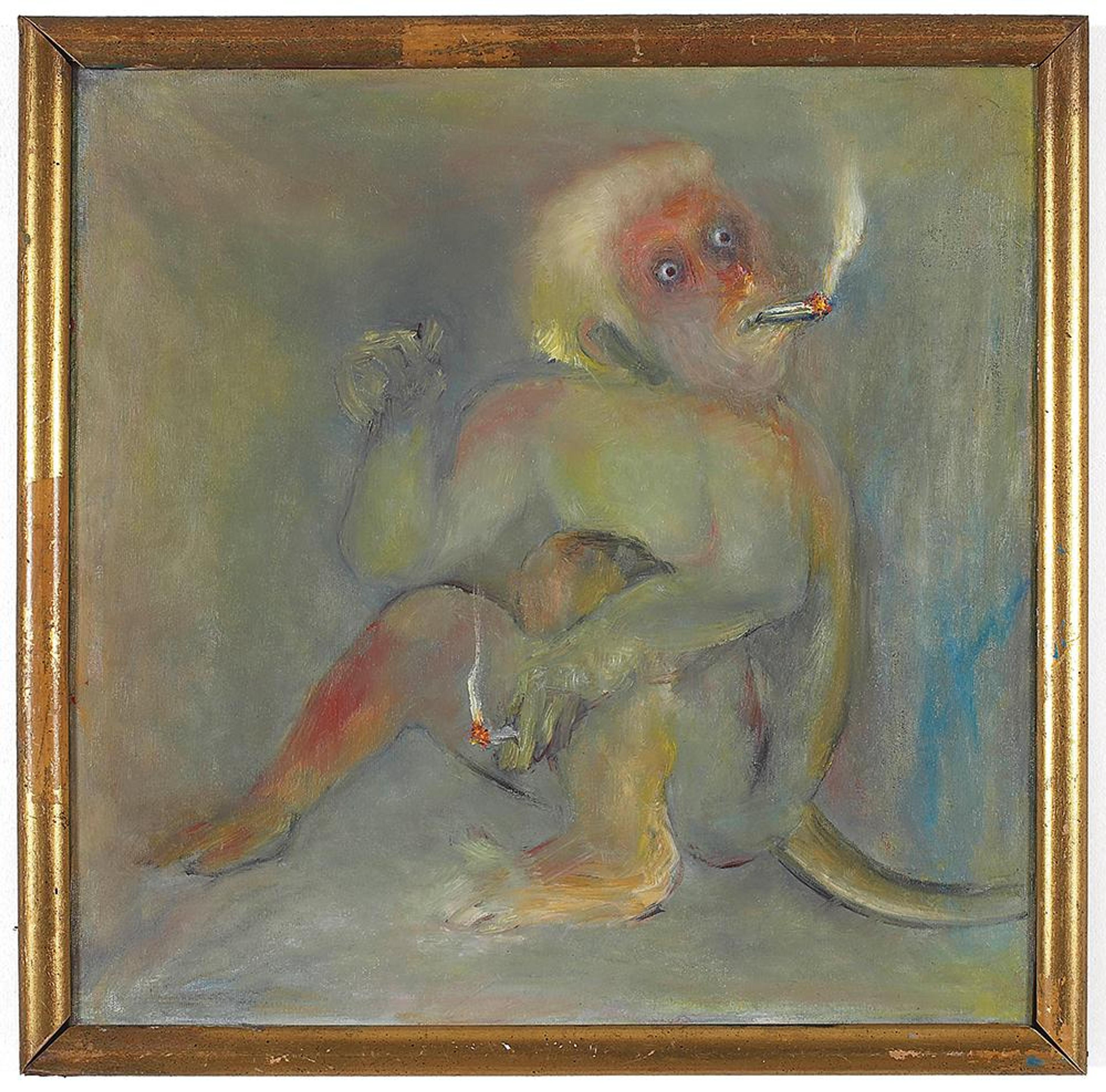 Monkey Smoking , 2007 Oil on canvas, 48 x 48 cm