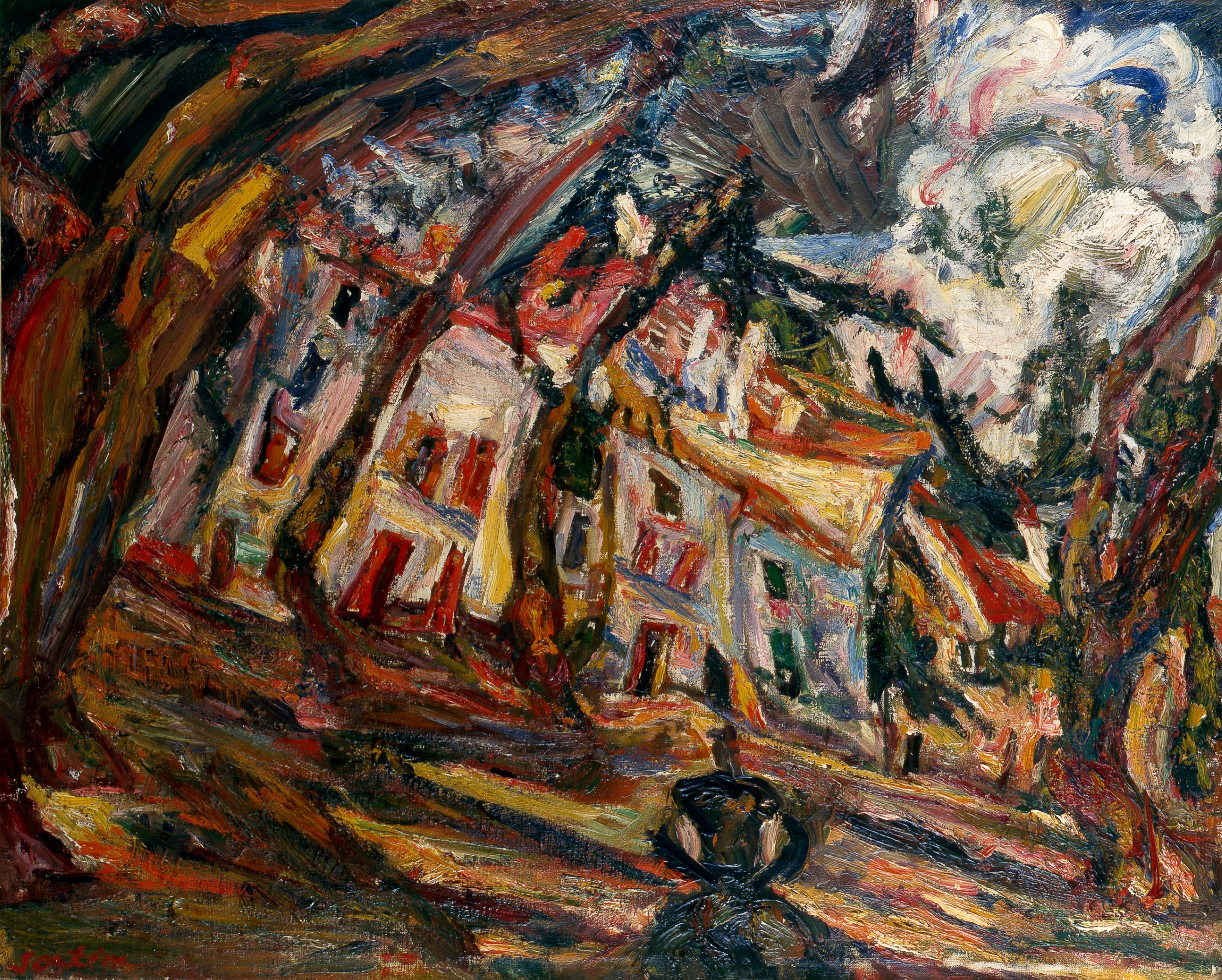 La Place du village, Céret (Village Square at Céret), 1920, oil on canvas, 76 x 94 cm