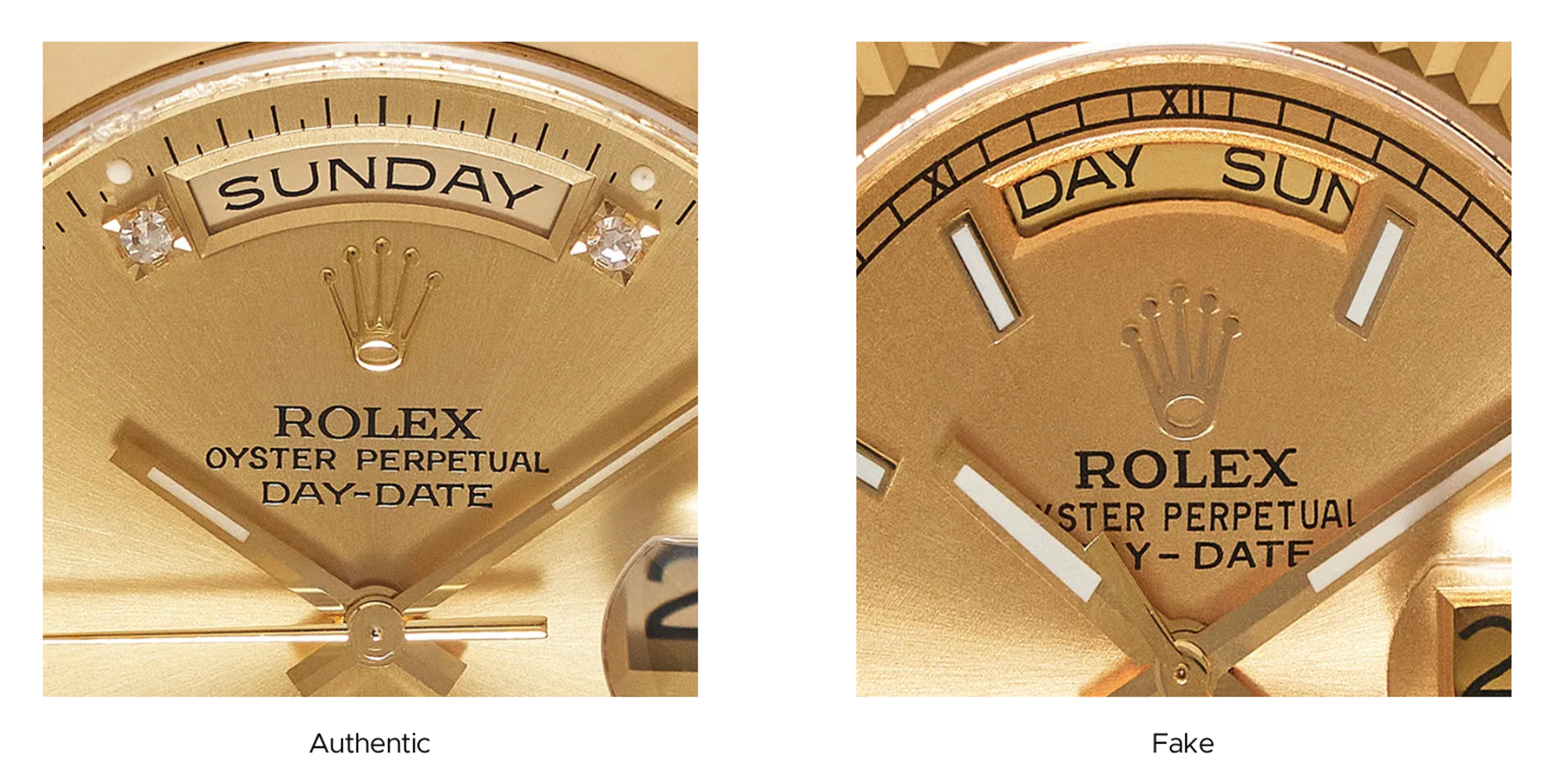 Fake vs authentic Rolex