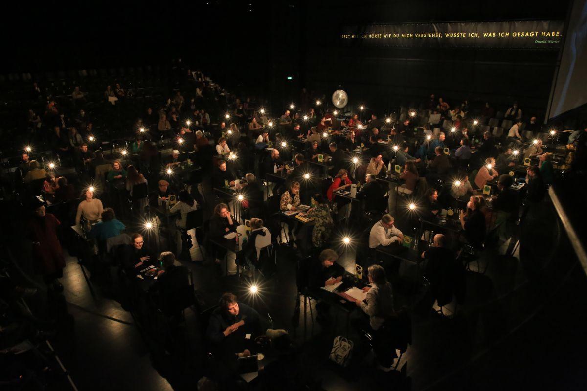 View of the market during consultations