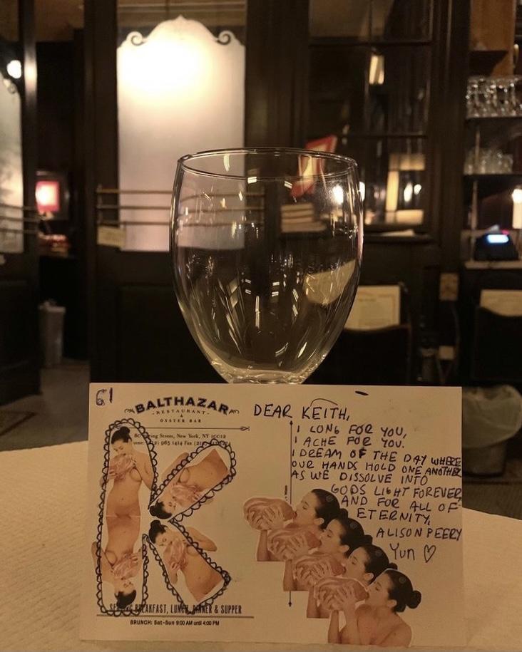 Table 61 on Keith McNally's Instagram, Balthazar, TriBeCa, August 2021