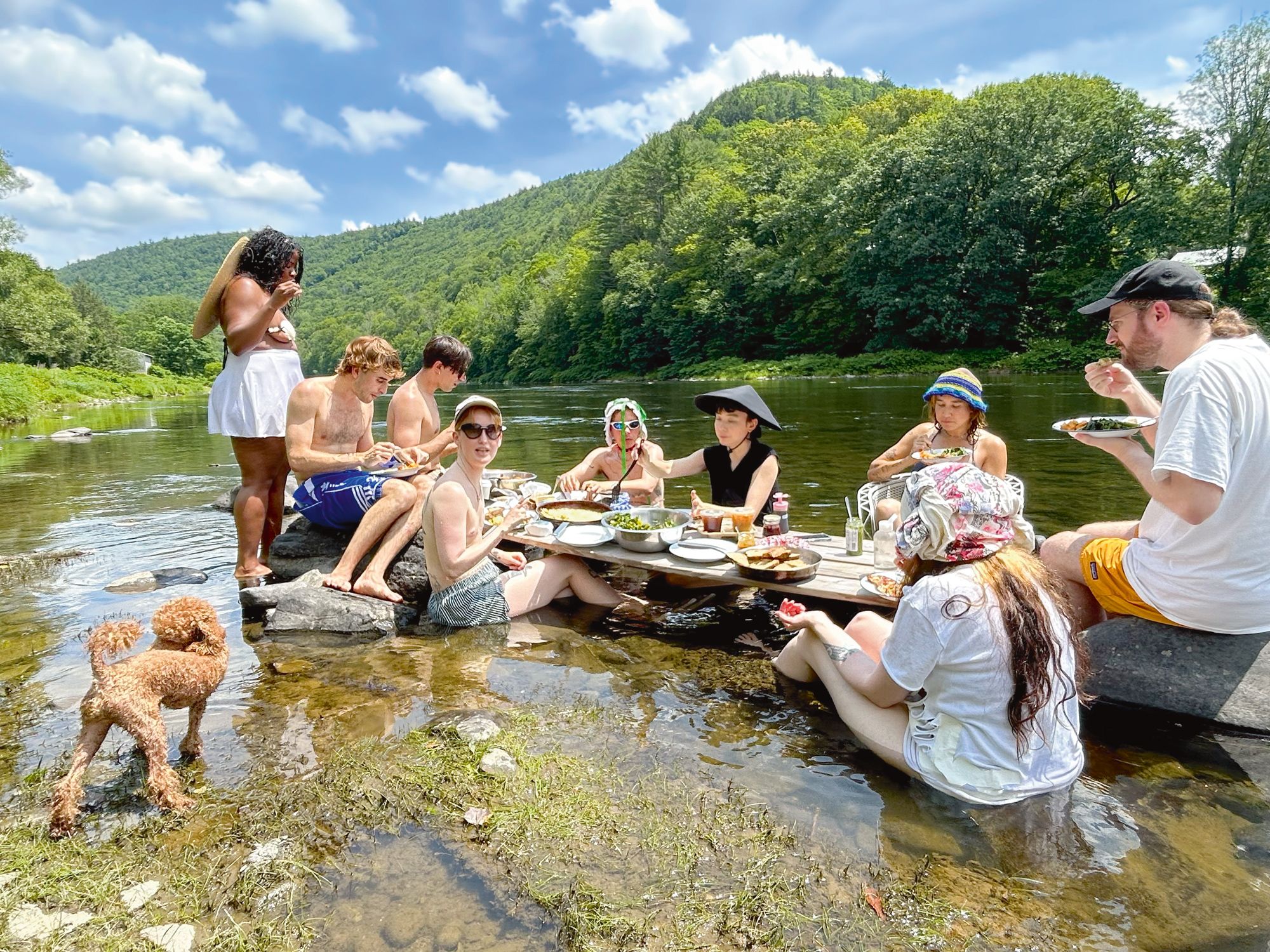 River table installation, Unclebrother Residency