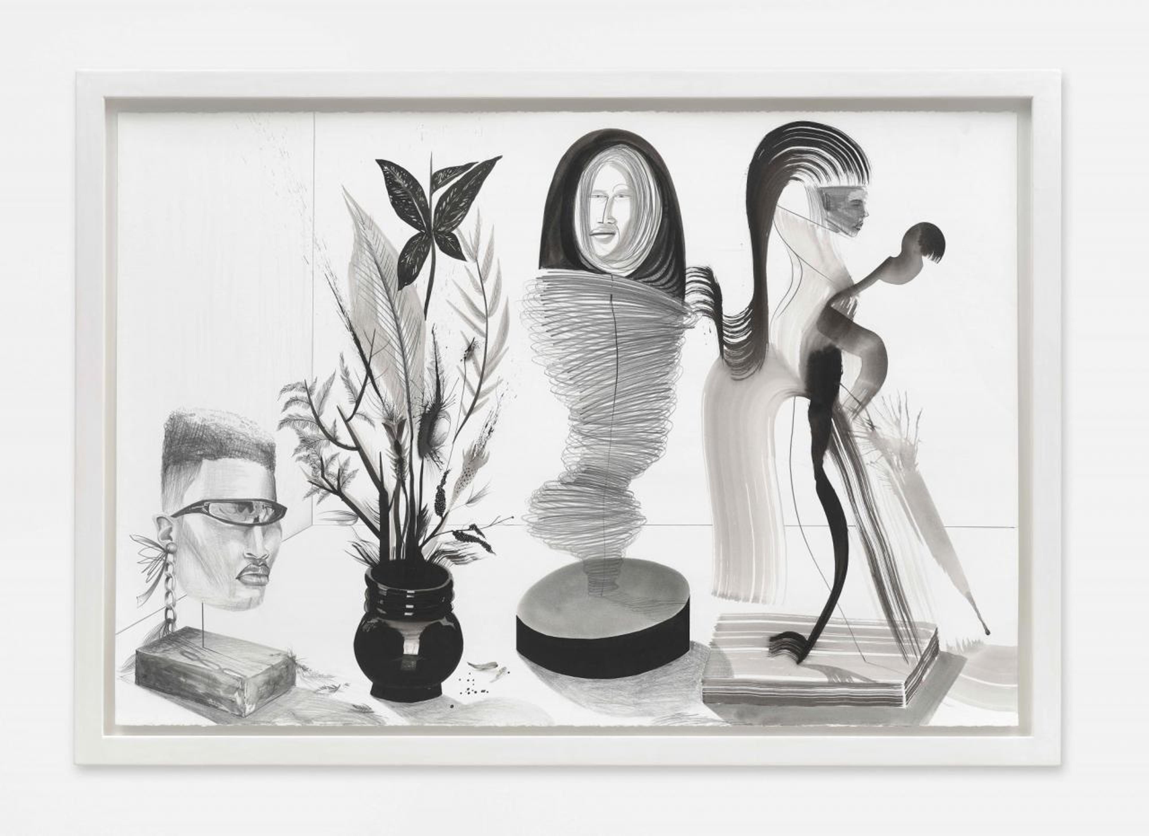 Dalton Gata, Esculturas I, 2020. Ink and graphite on paper, 76 x 112 cm
