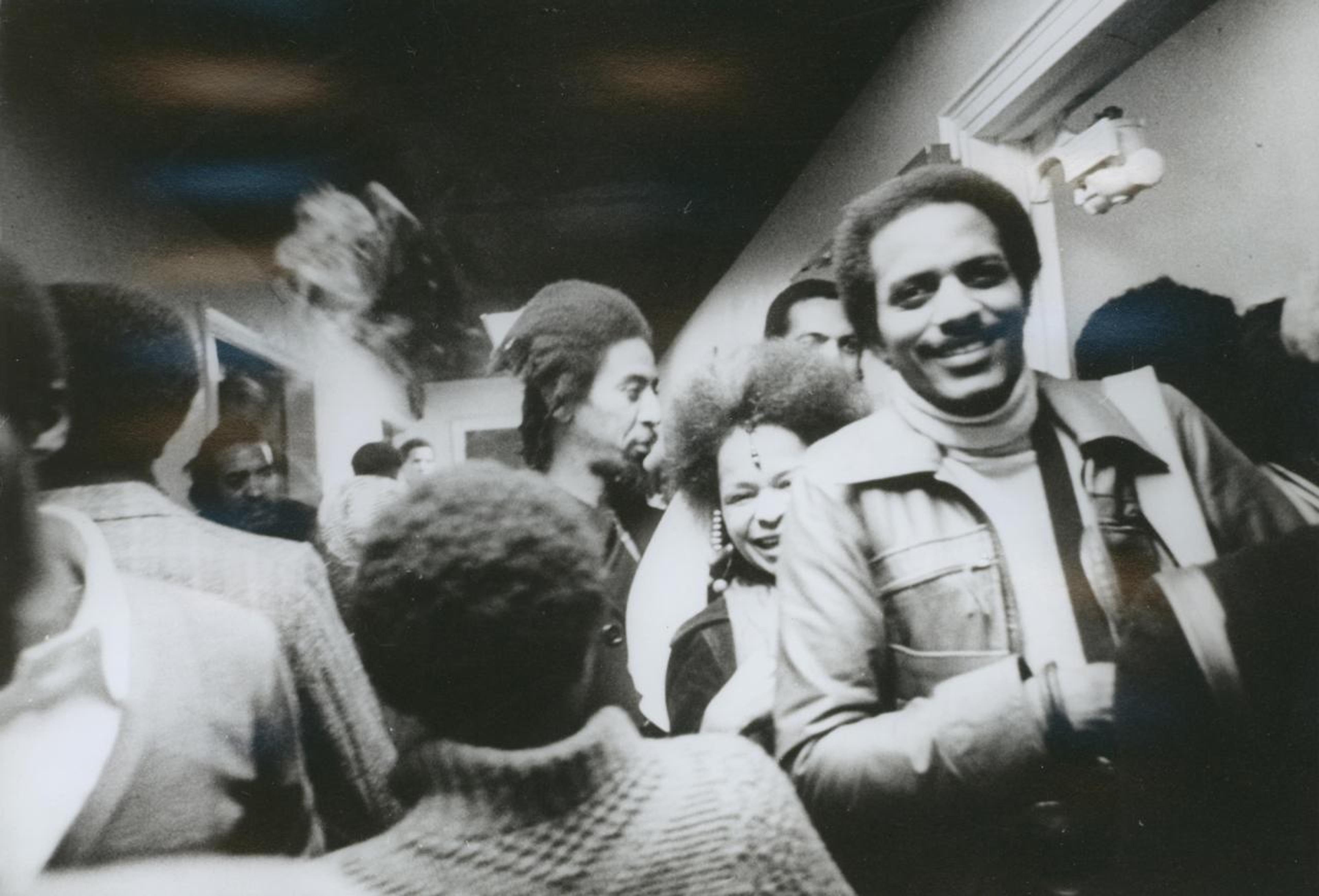 Barbara Mitchell and Tyrone Mitchell at the opening of “Synthesis” at Just Above Midtown, Fifty-Seventh Street, 1974