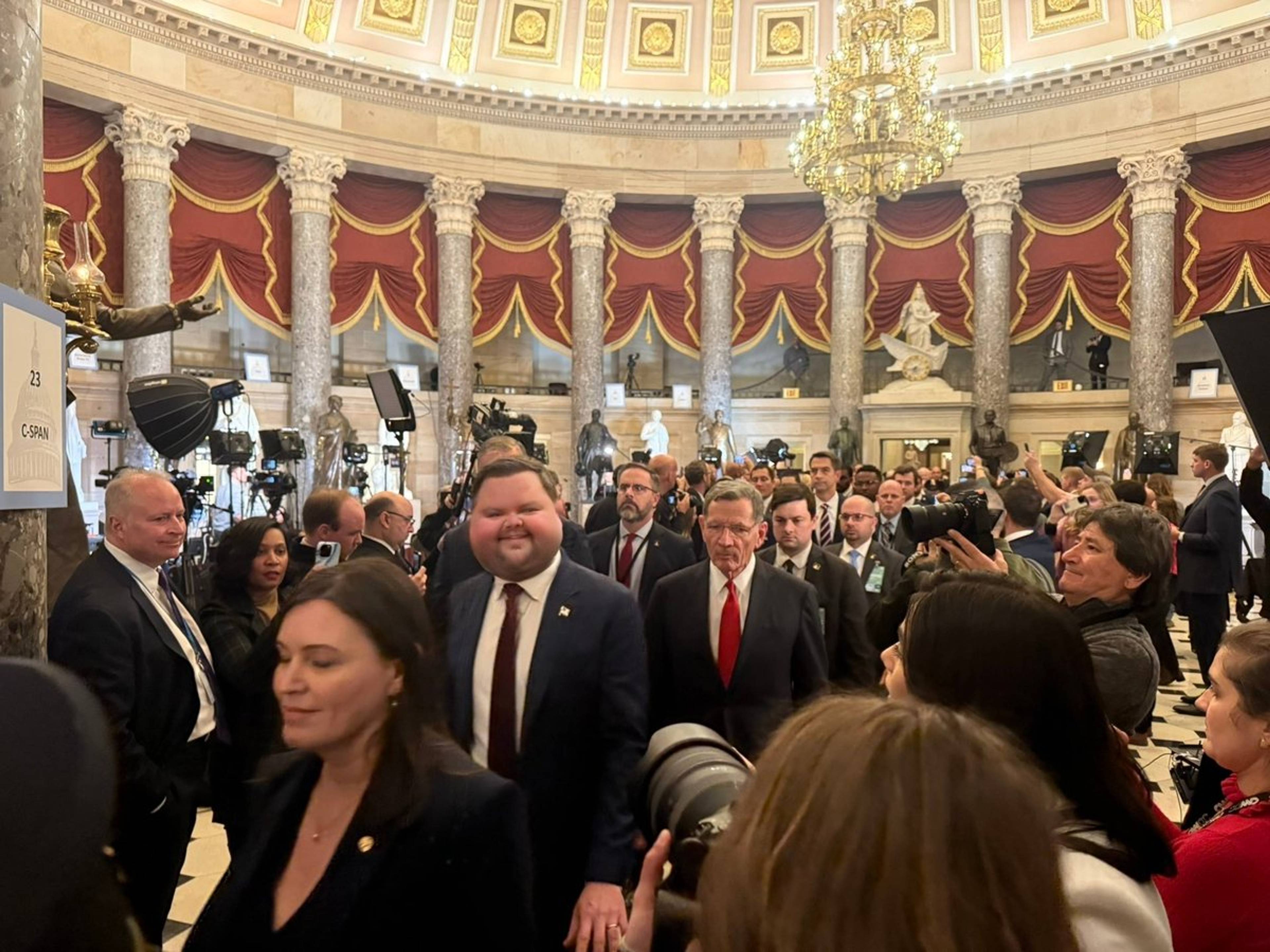 JD Vance exiting the US Capitol