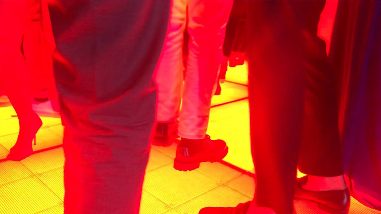 The glowing dance floor of the Campari Plage