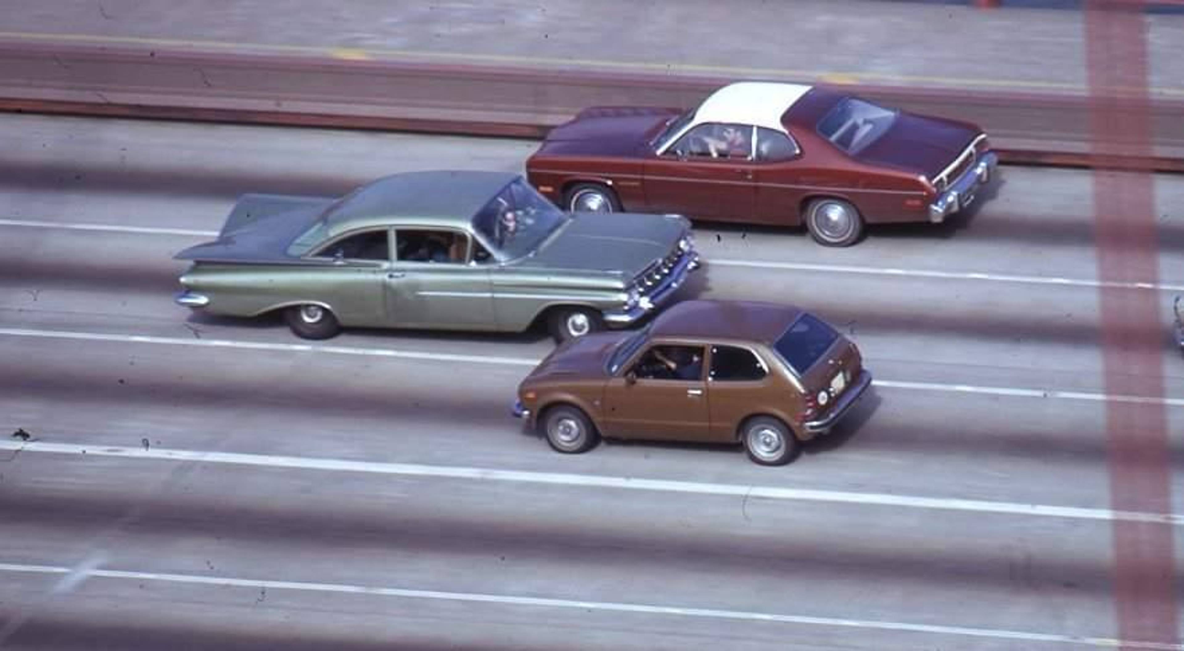 Reversed Car, 1973, ’59 Chevrolet and mixed media