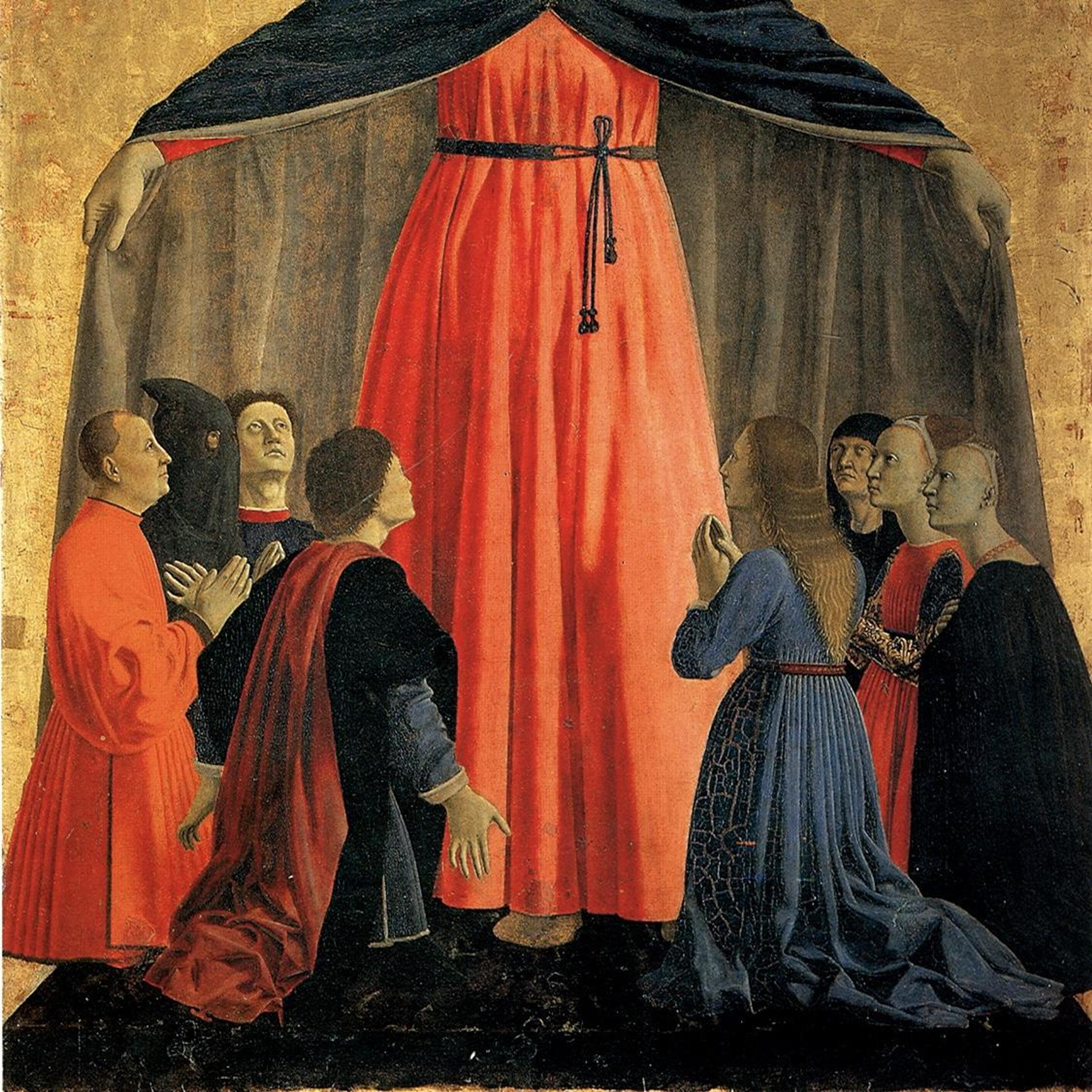 Detail from Piero della Francesca, Madonna della Misericordia (The Polyptych of the Misericordia), 1462