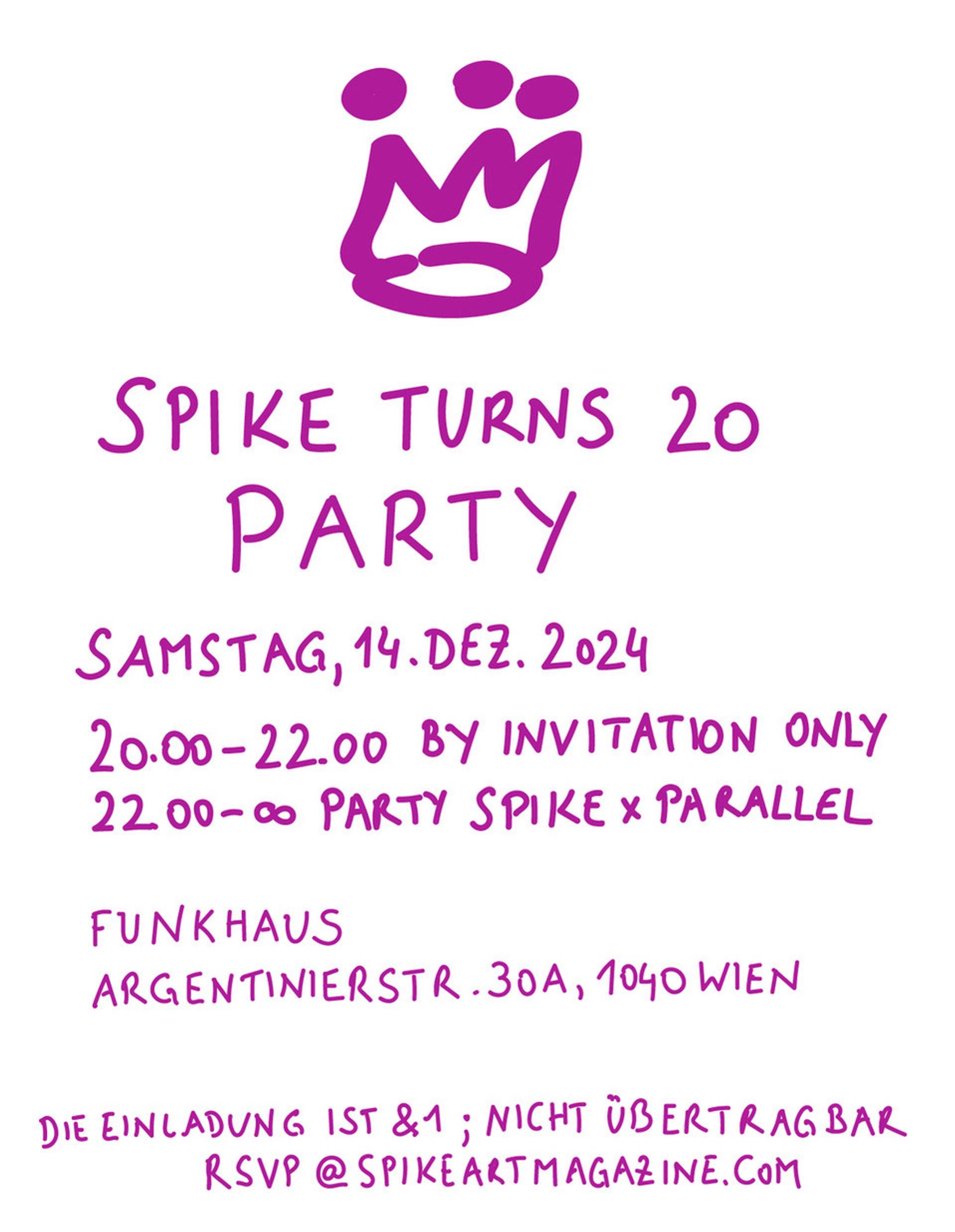 Invitation card 20th Anniversary Party of Spike