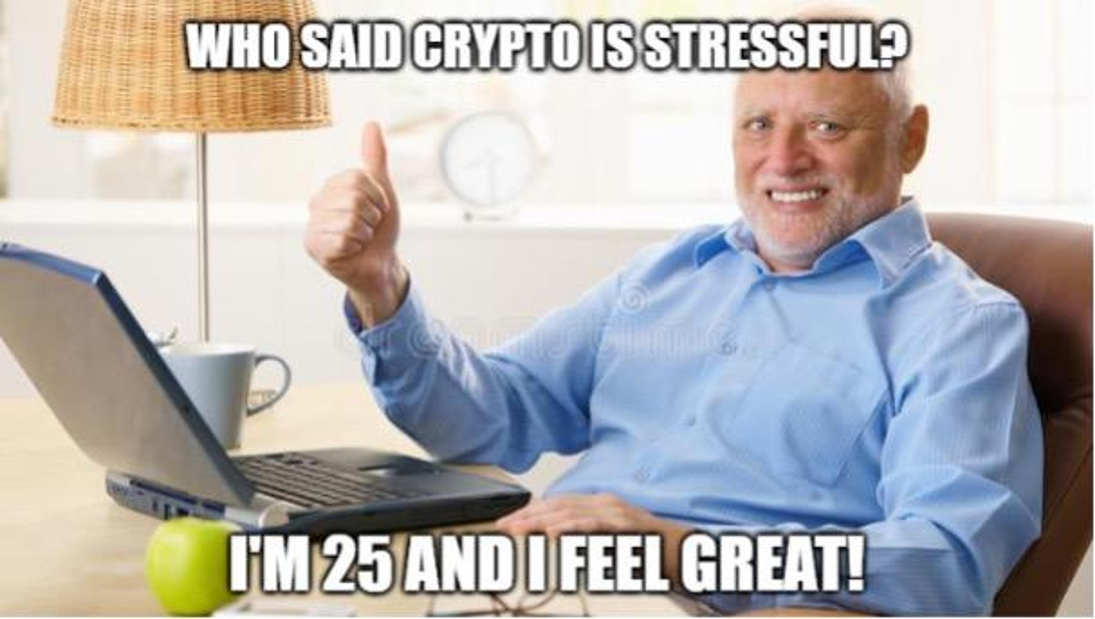 Cryptocurrency investment meme, source unknown