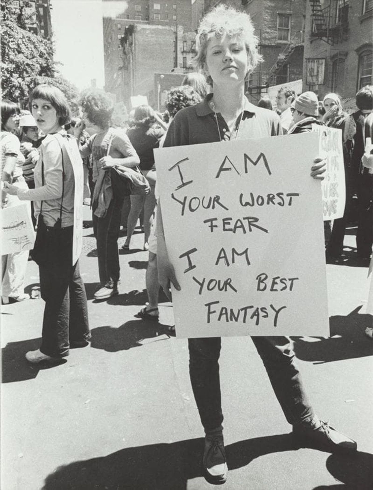 Donna Gottschalk at the Christopher Street Gay Liberation Day parade, 1970