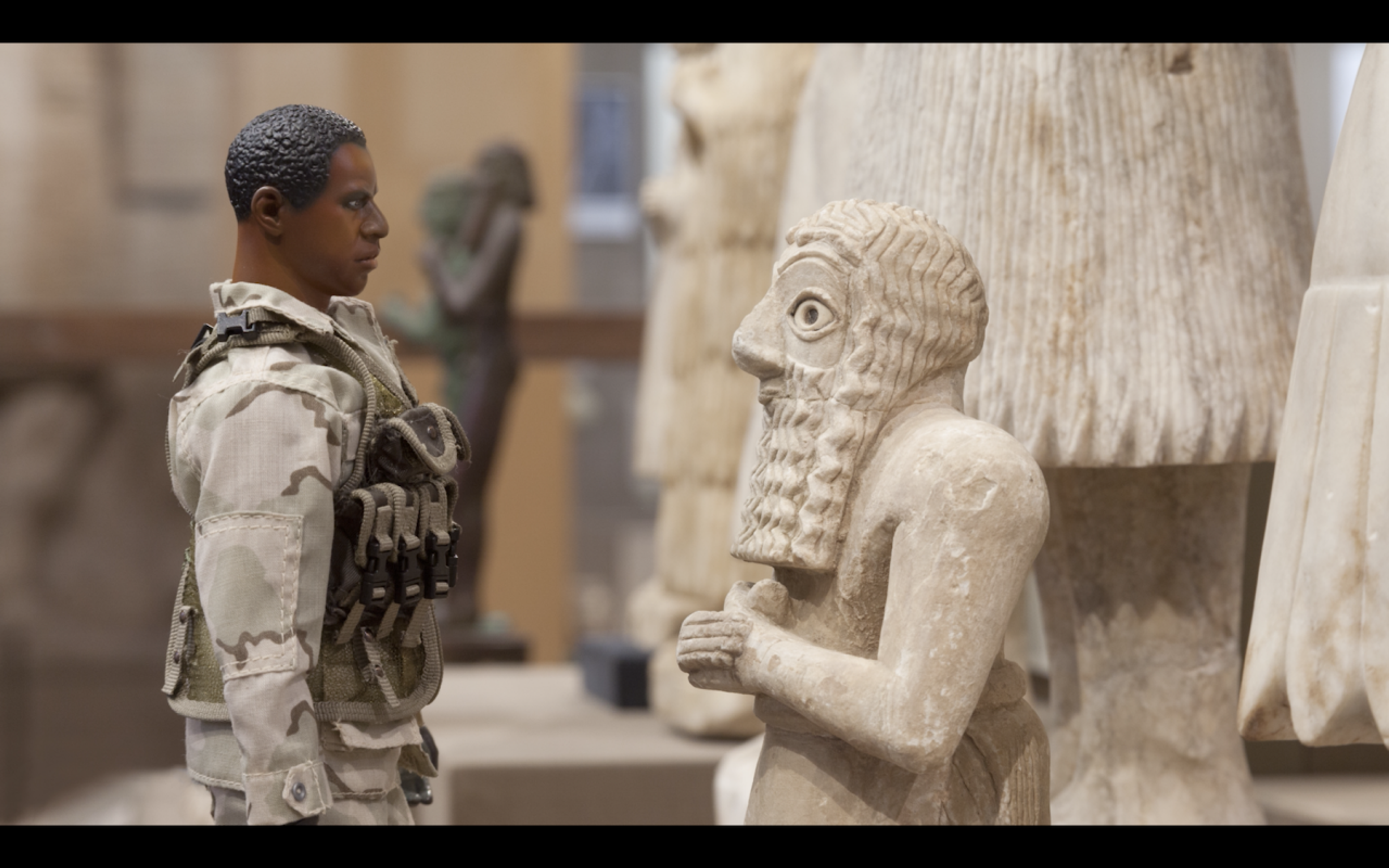 Still from Michael Rakowitz, The Ballad of Special Ops Cody, 2017, stop-motion, video, sound, 14:42