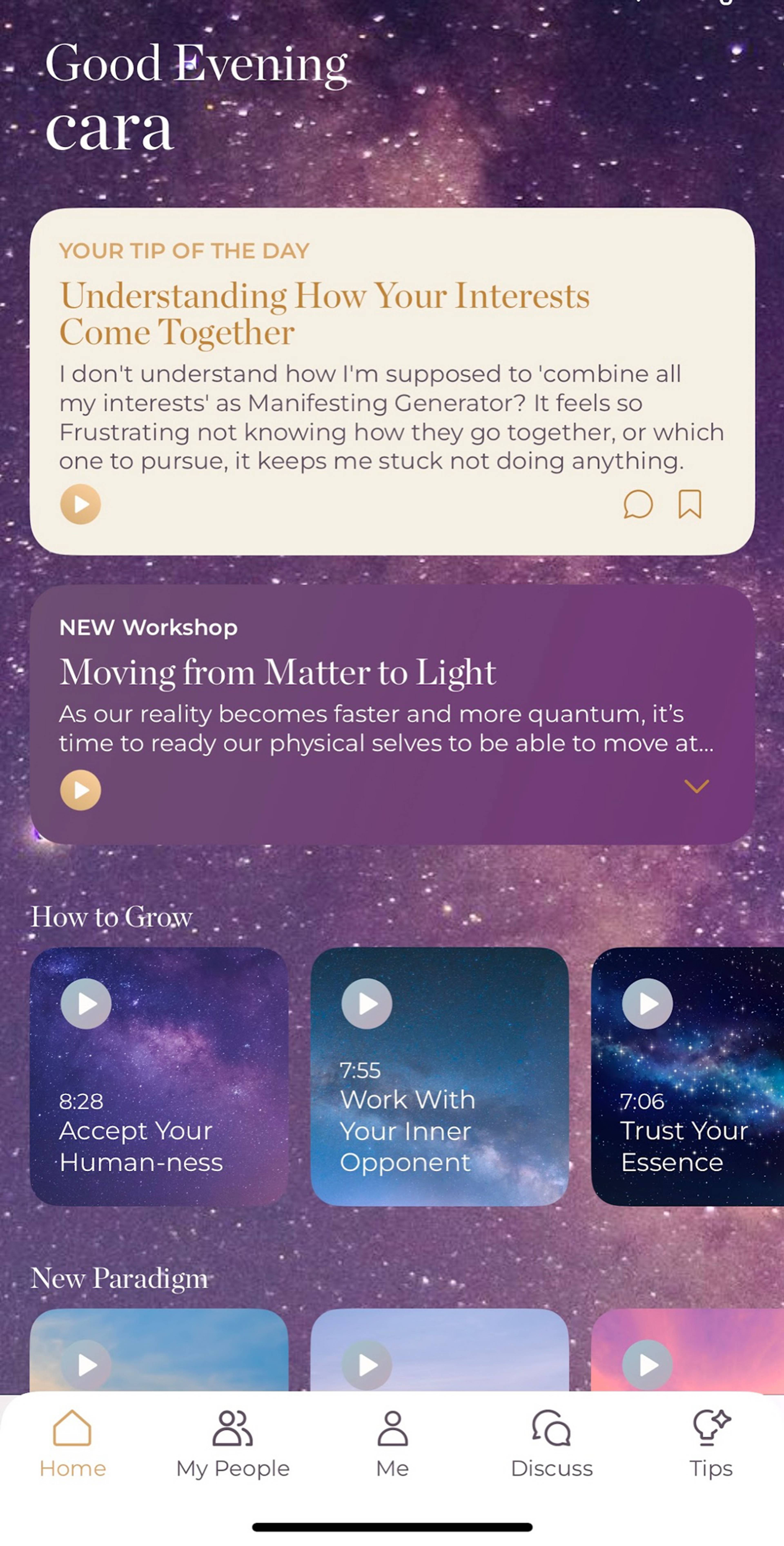 Screenshots from the app My Human Design