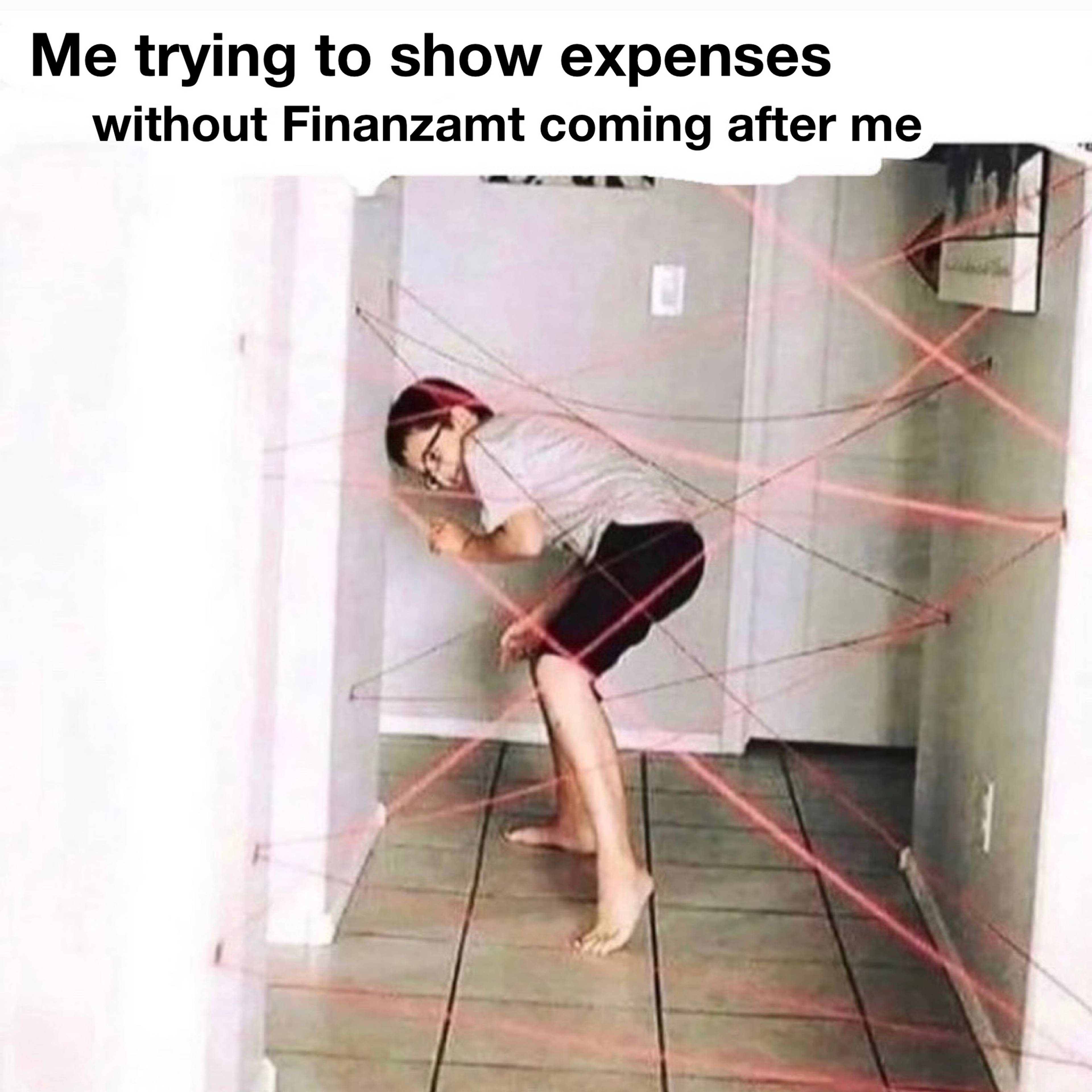 Meme: Me trying to show expenses