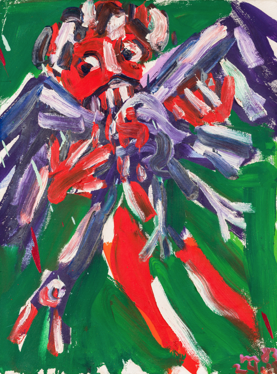 Otto Mühl, Vogelfresser, 1983, oil on canvas, 60 x 45 cm