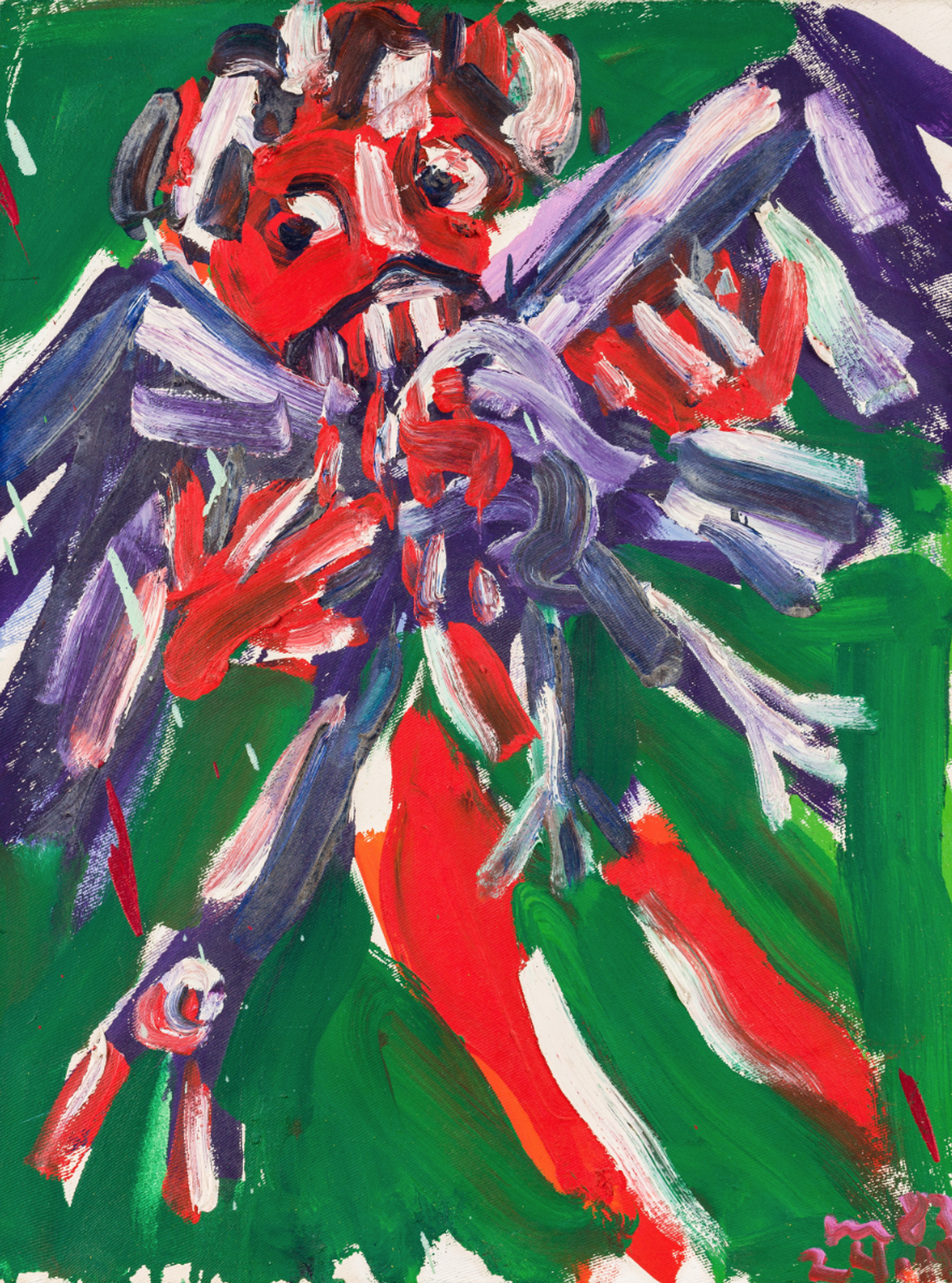 Otto Mühl, Vogelfresser, 1983, oil on canvas, 60 x 45 cm