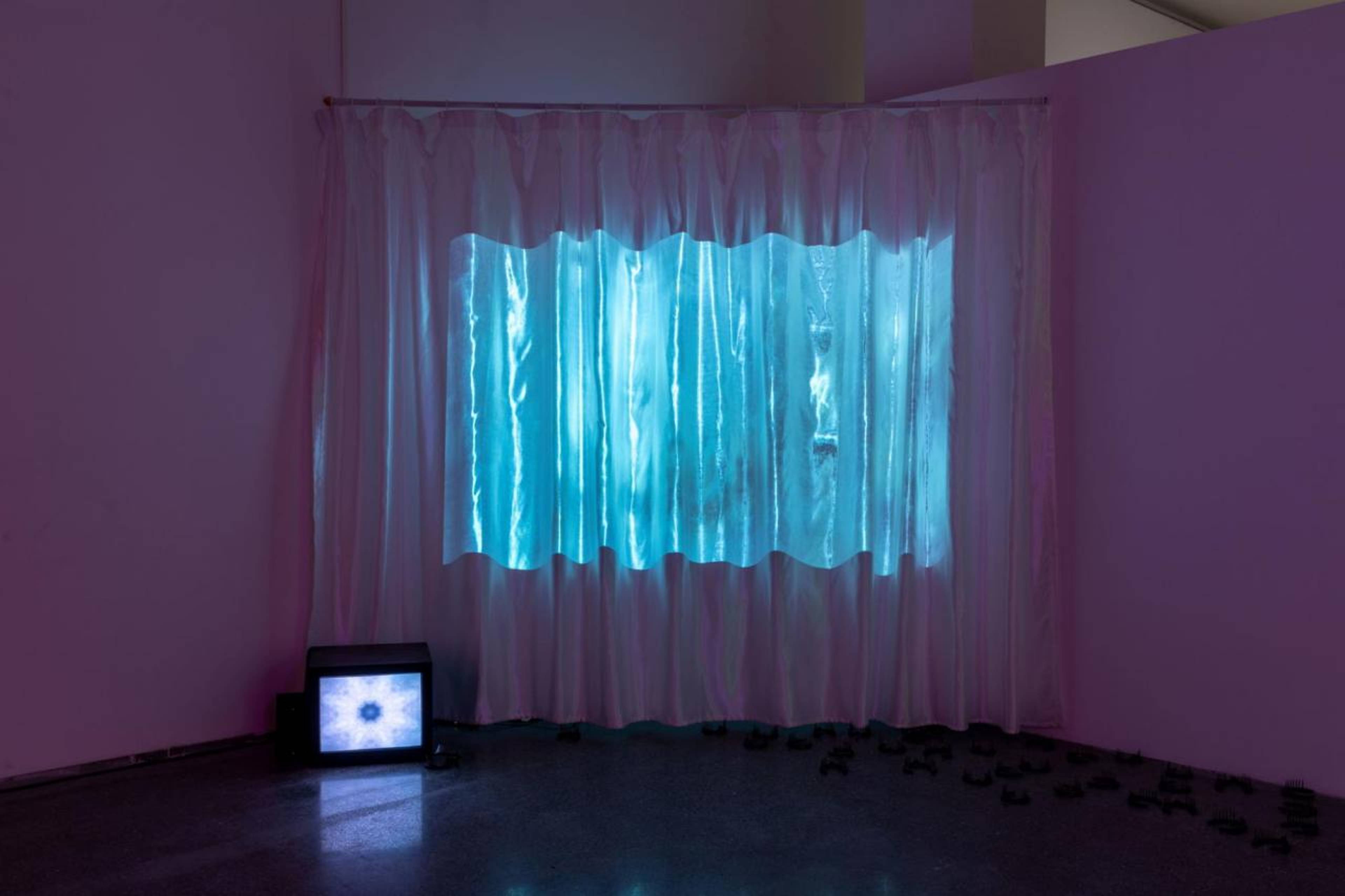 Chen Dandizi , I&rsquo;m Awake Tonight , 2021, two-channel Video (color, sound), 3:19 min. Installation View, GWBJ 2022 &ldquo;Crosstalk,&rdquo; 2022, Beijing. Courtesy: Gallery Weekend Beijing