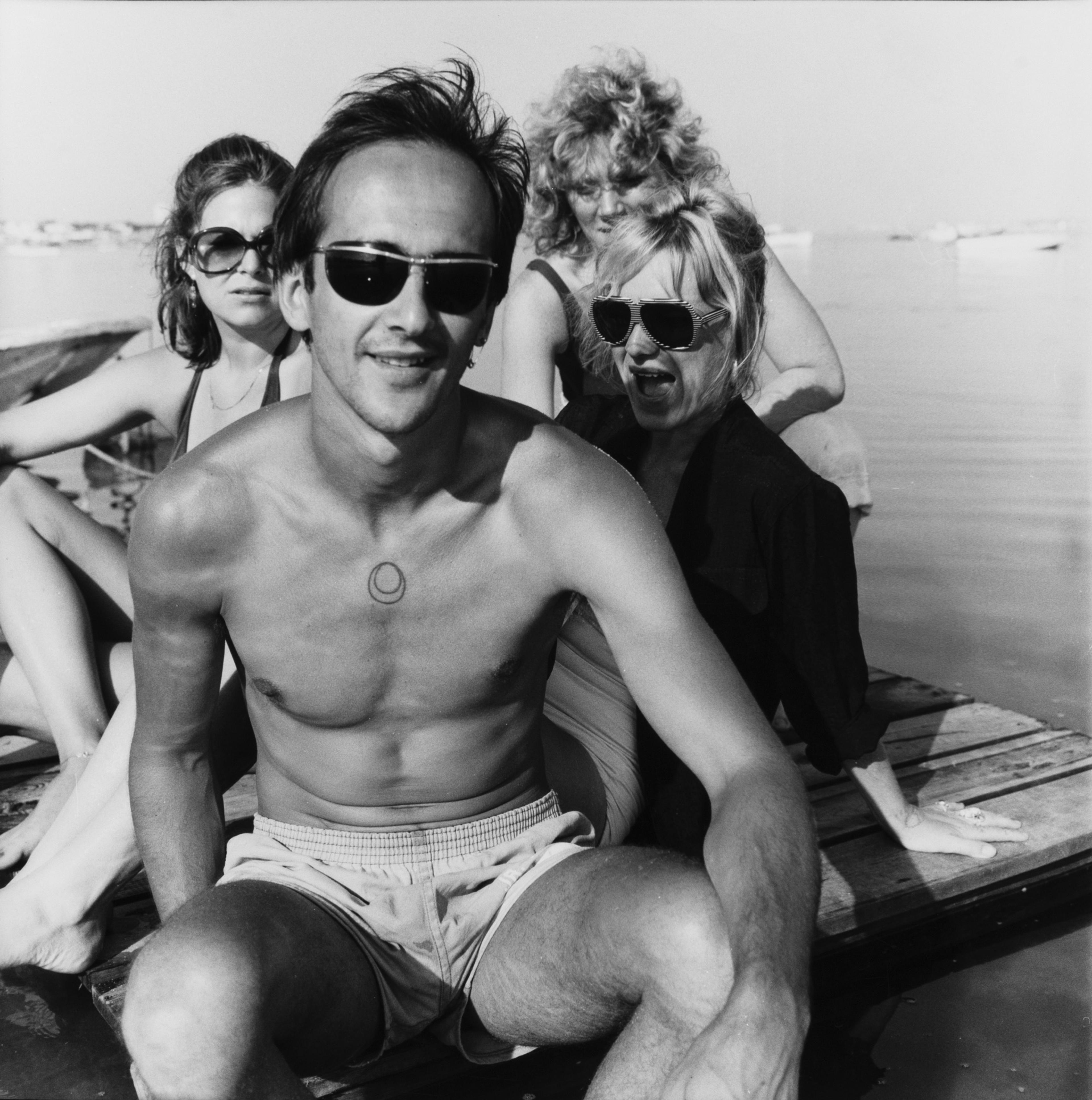 David Armstrong, Bruce, Cookie, Sharon, and Linda at Herring Cove, Provincetown, 1975