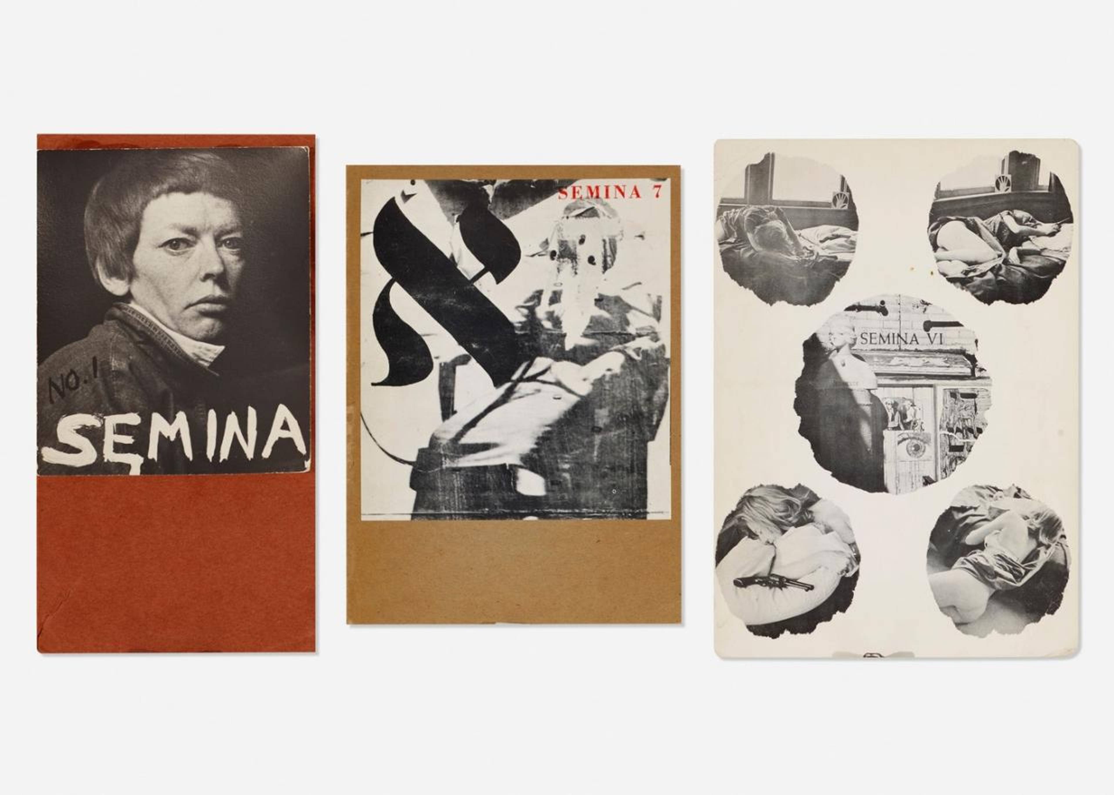Wallace Berman, Semina Magazine (three original issues), 1957-1963, collage and printed material, photographs, 21.6 × 15.2 cm