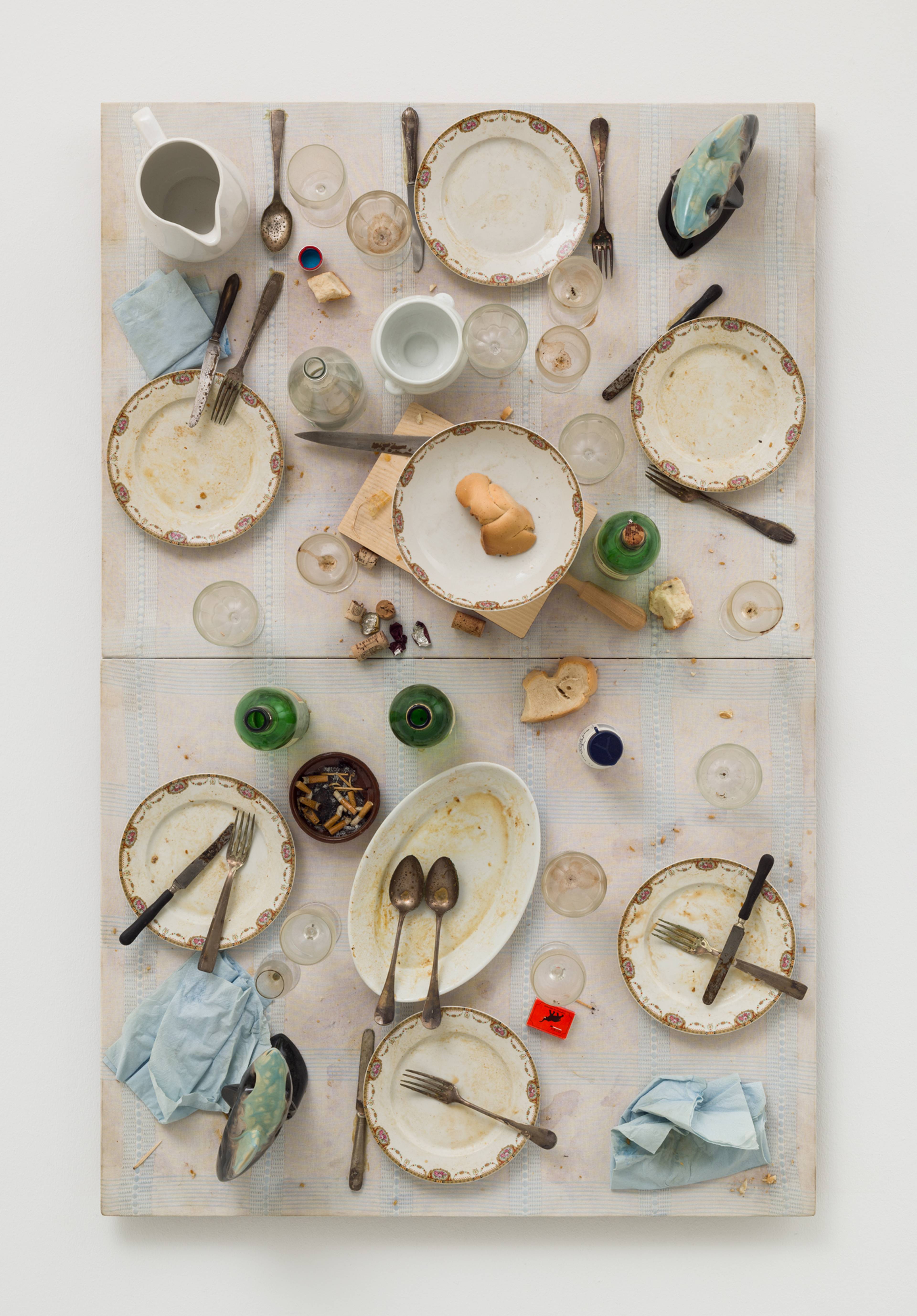 Daniel Spoerri, Sevilla Serie Nr. 30 mit 2 Porzellanfischen, 1992