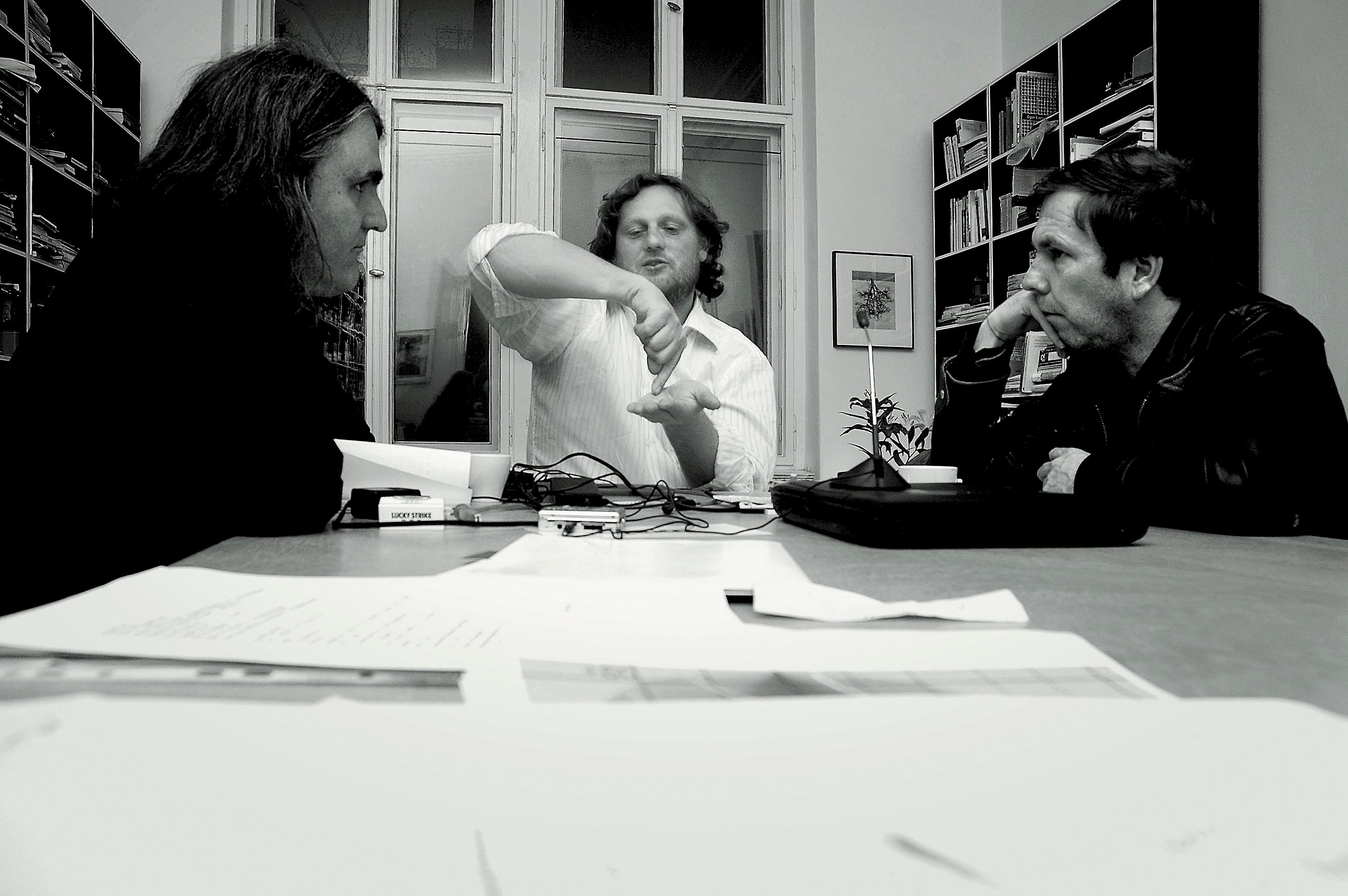 Thomas Irmer, Olaf Nicolai, and René Pollesch, 2005 - grayscale