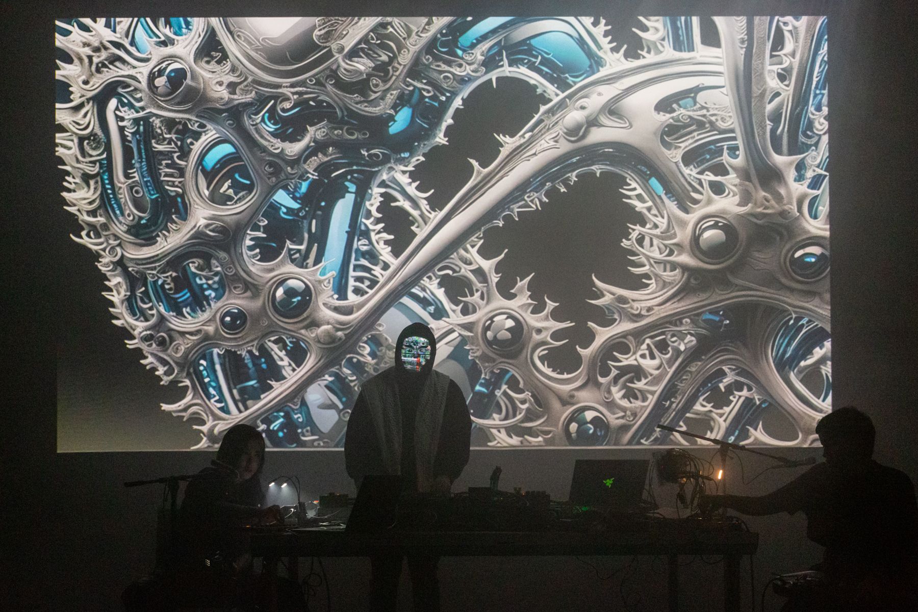 Hexorcismos in collaboration with Kloxii Li and Ale Hop performs at the opening of transmediale 2024