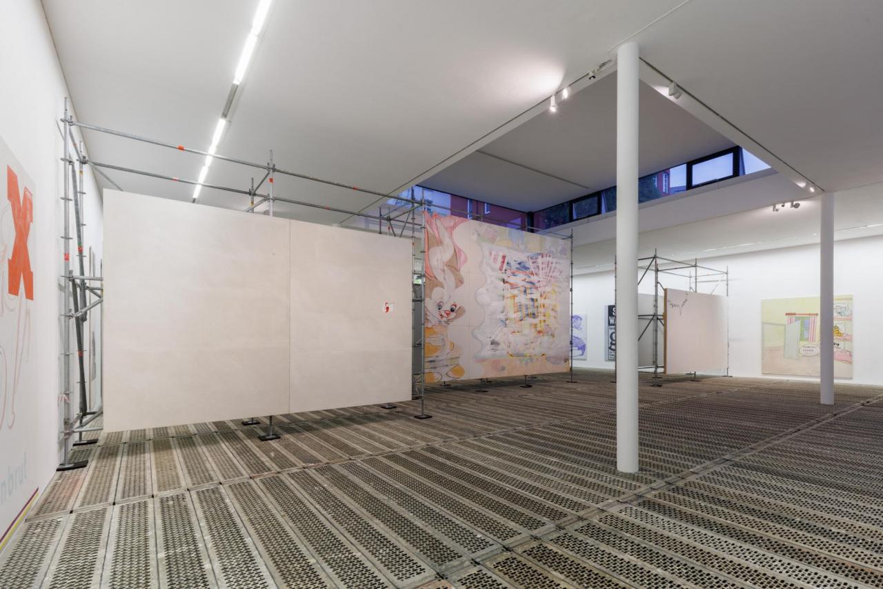 View of “Michel Majerus – Early Works,” KW Institute for Contemporary Art, Berlin, 2022. Photo: Frank Sperling