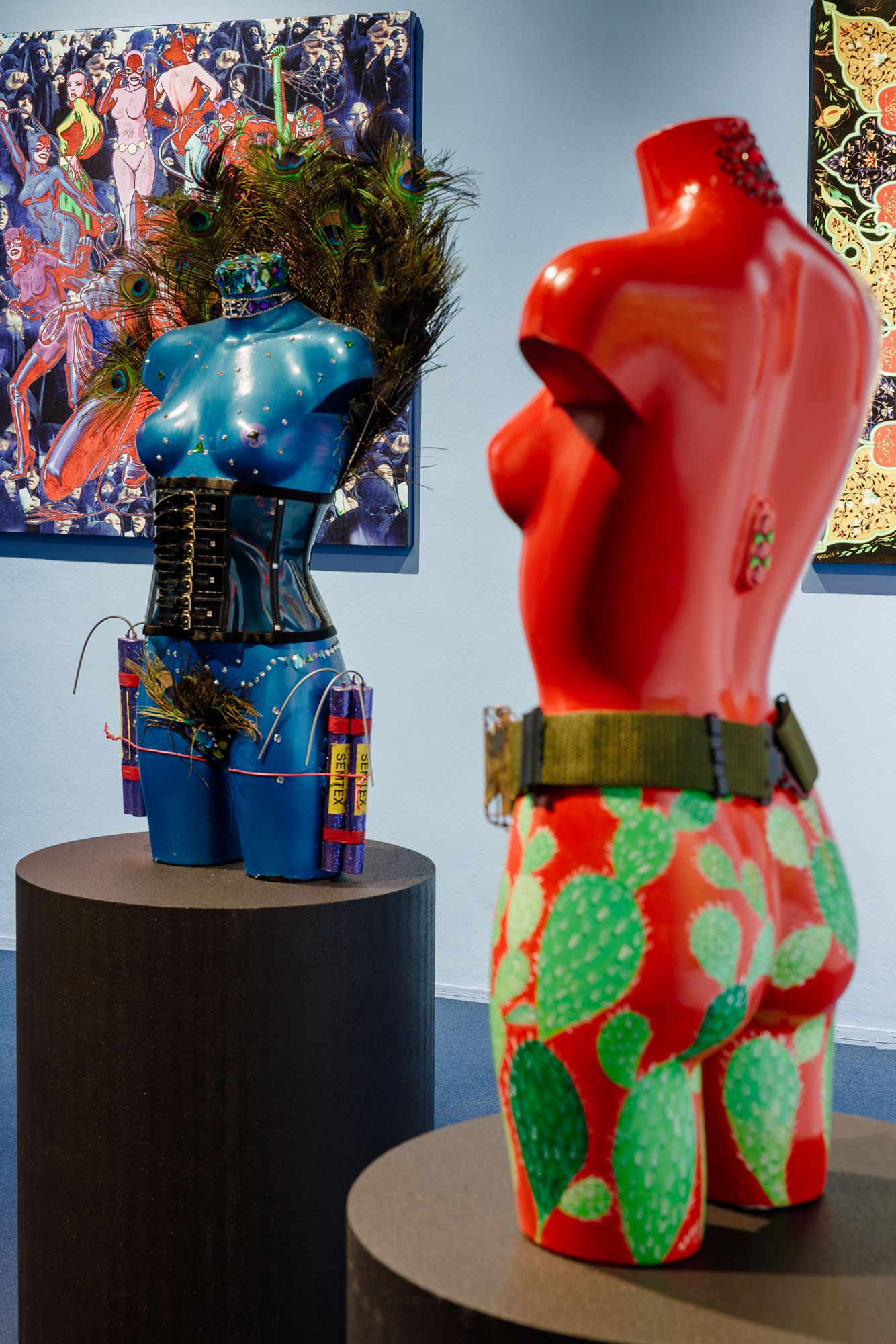 Disposable Bodies No. 5 (Paradise Now), 2012; and Disposable Bodies No. 1 (Pride, Freedom, Land, Hope), 2011