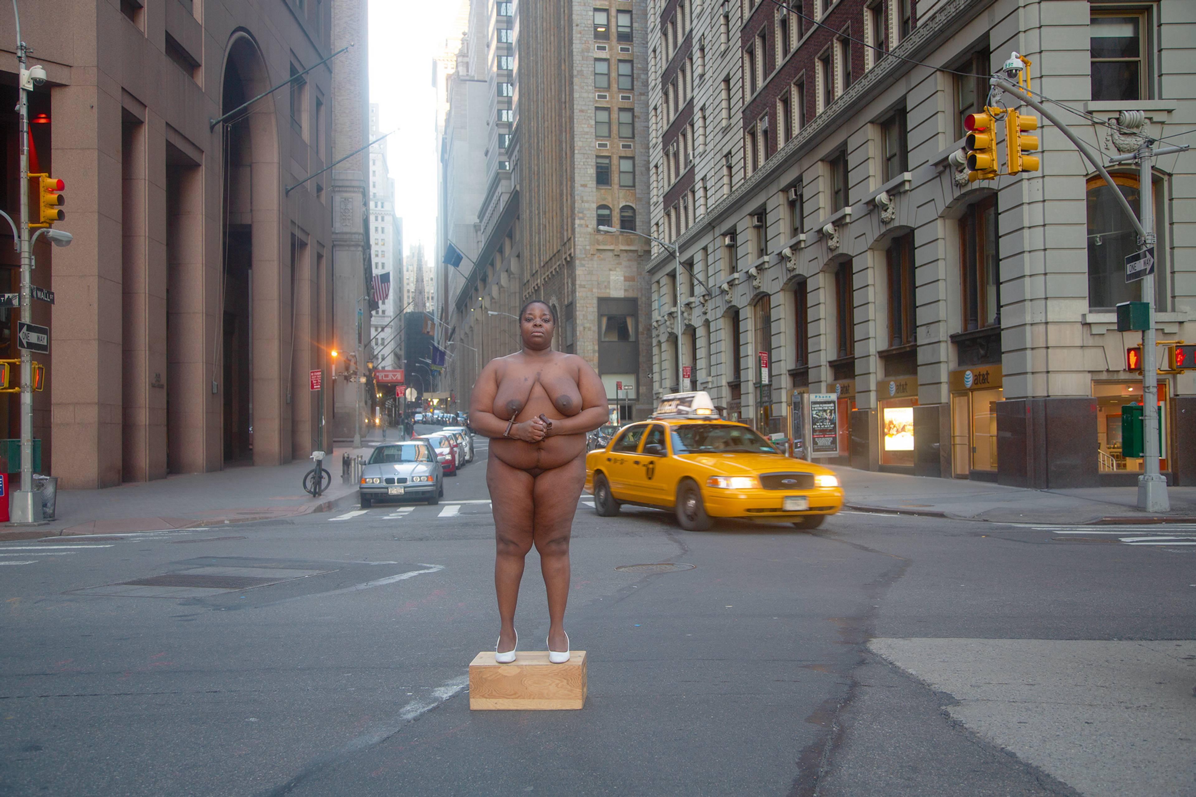 Nona Faustine, From Her Body Sprang Their Greatest Wealth, Wall St., NYC, 2013