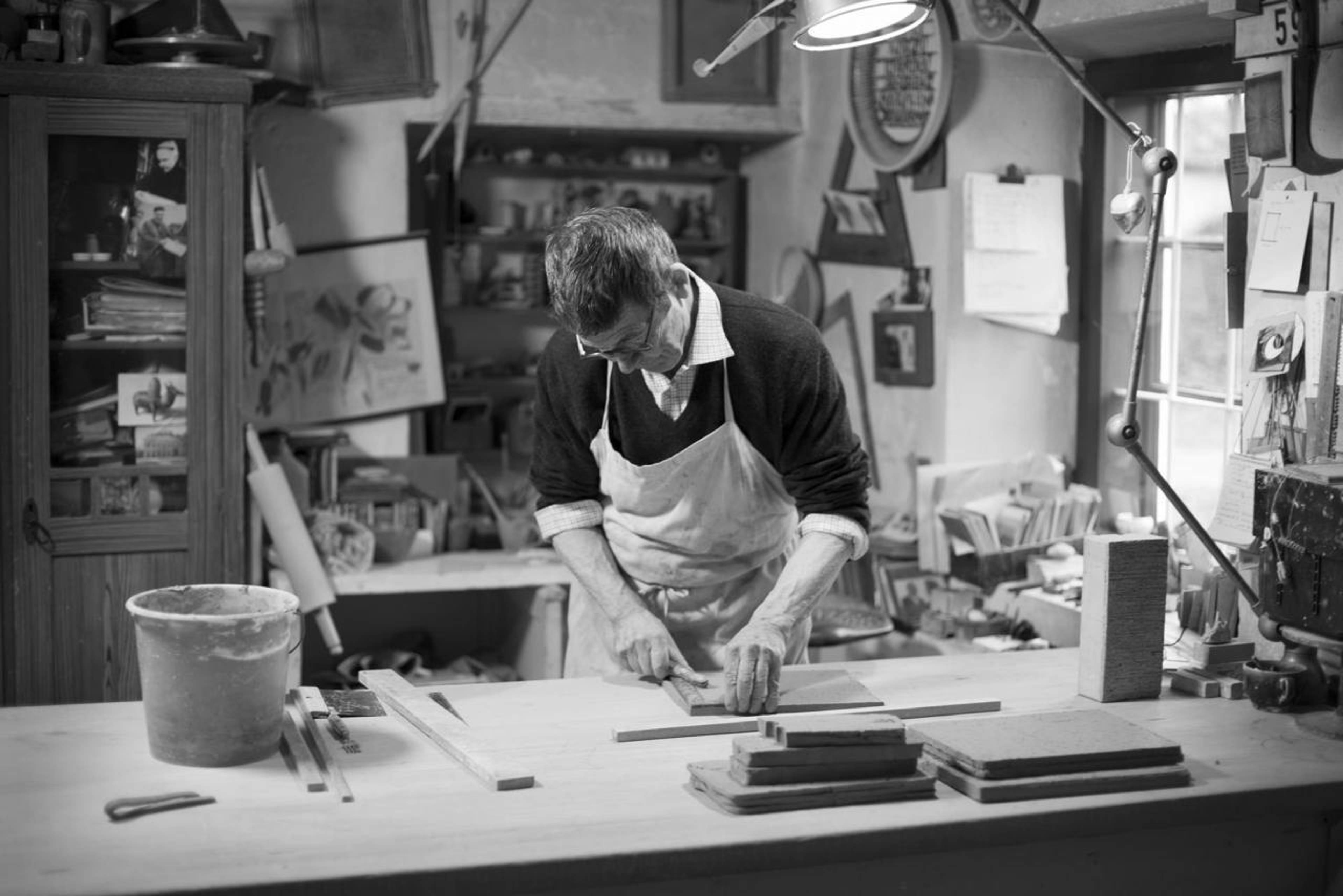 Portrait of Franz Josef Altenburg in his studio, 2019