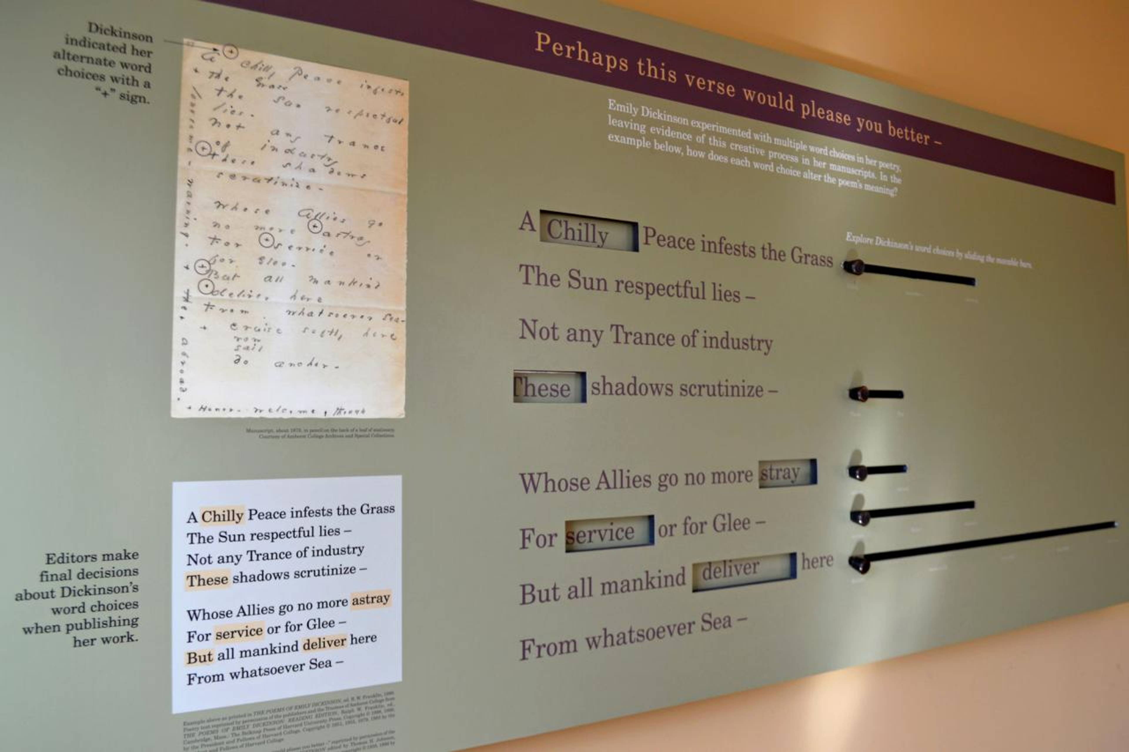 Poetry Board at the Emily Dickinson Museum, Amherst
