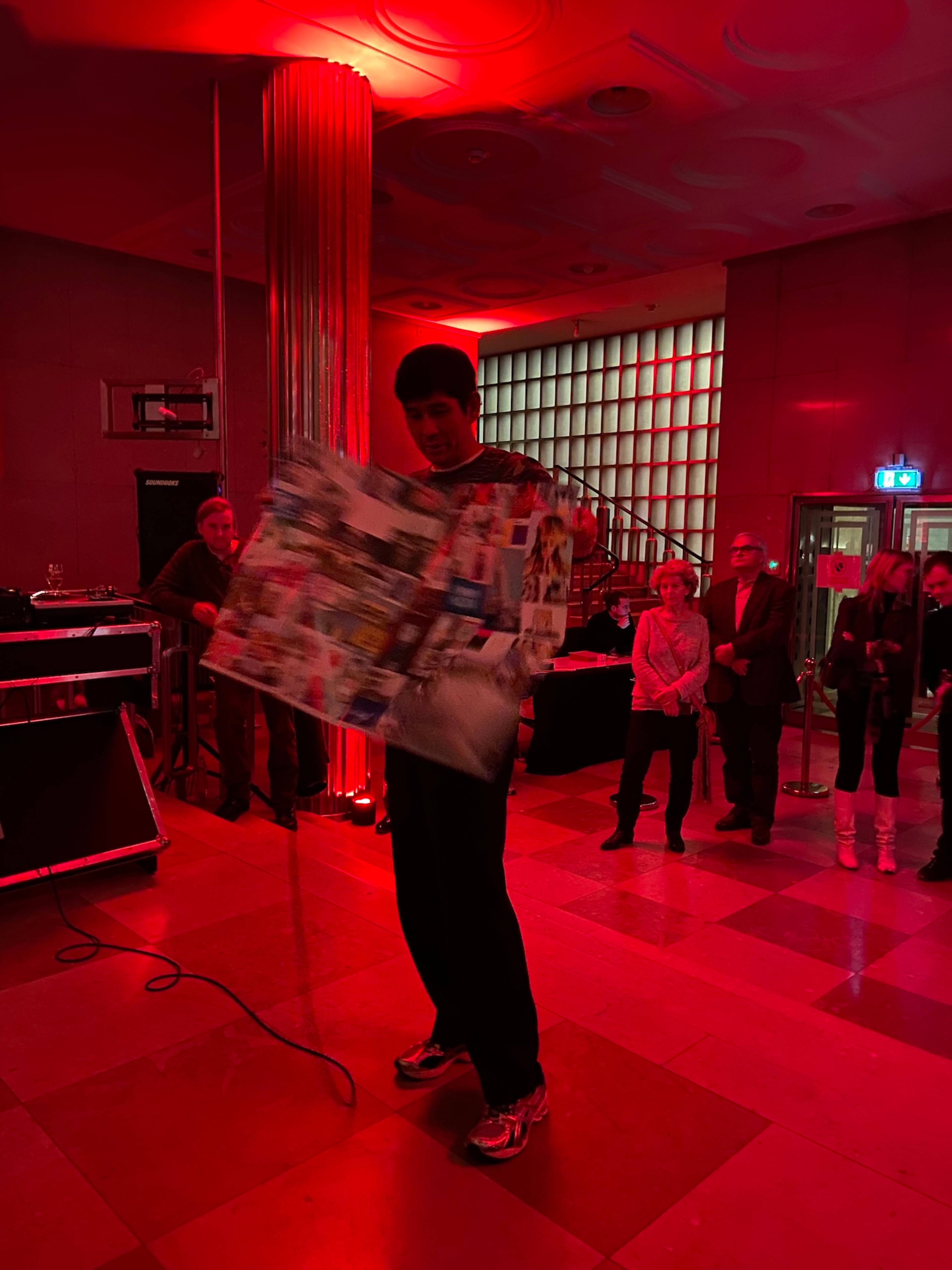 Dean Kissick showing the Spike 20-Anniversary Poster