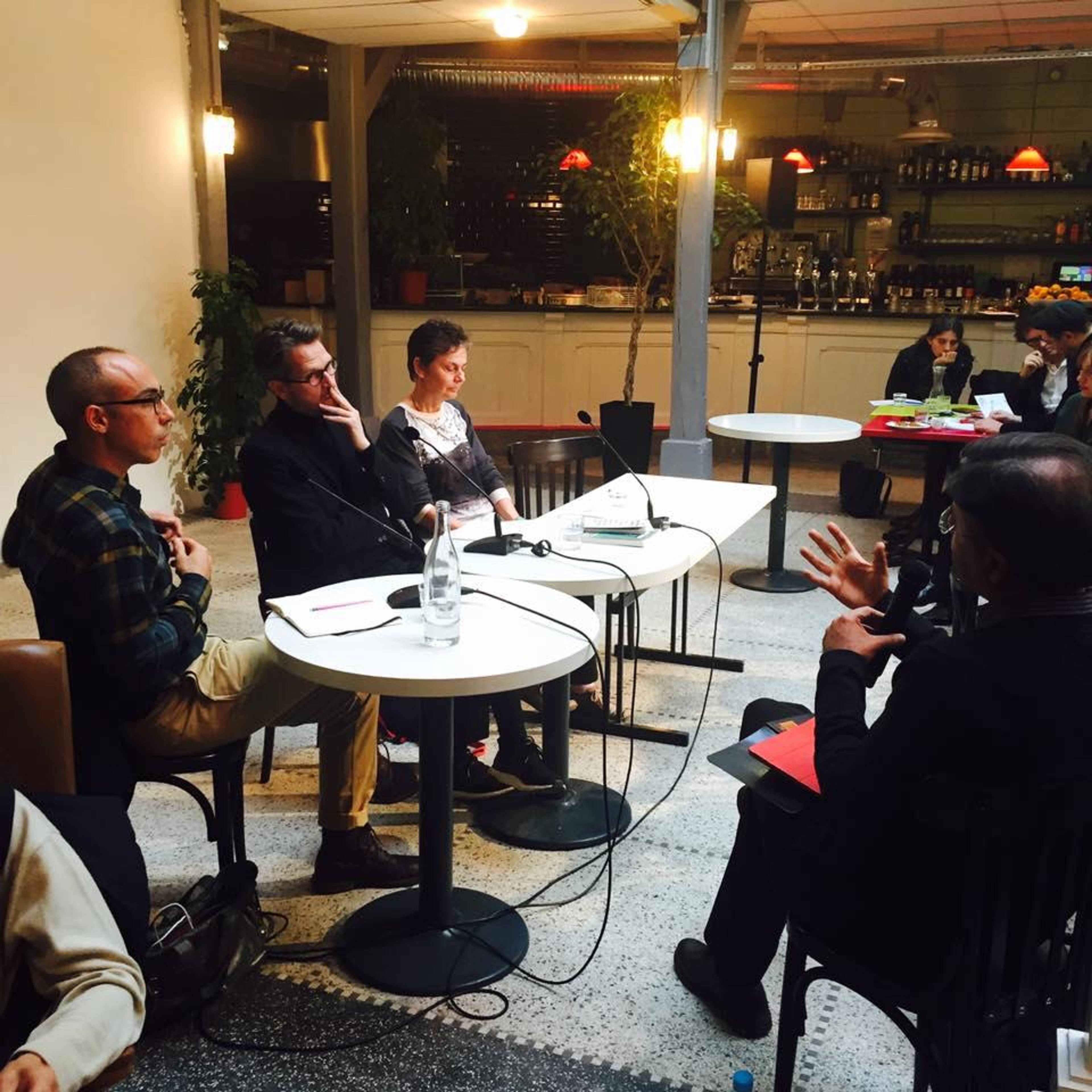 Lionel Ruffel, Jacob Lund and Margaret Anne Hutton at a panell during &quot;Theory Now &ndash; Réengager la pensée&quot;, November 2016