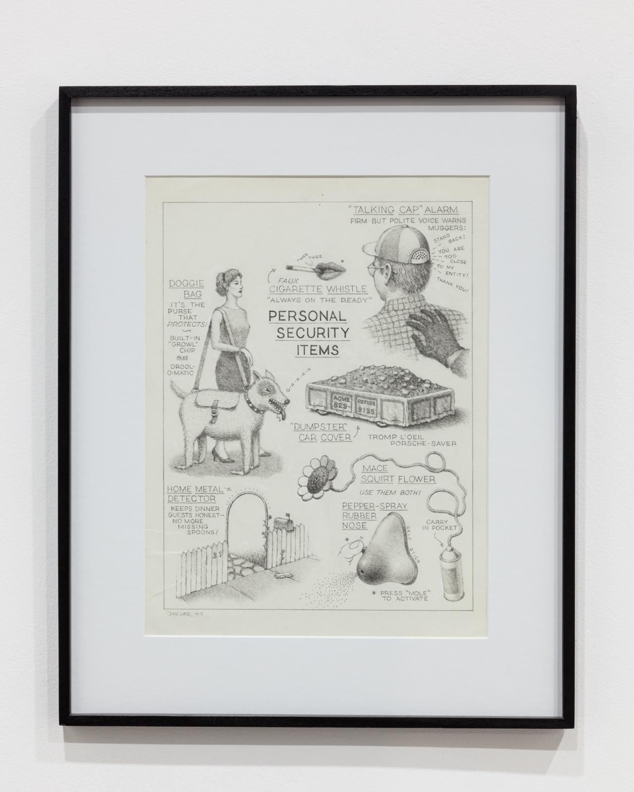 Personal Security Items, n.d., pencil on paper, 28 x 43 cm