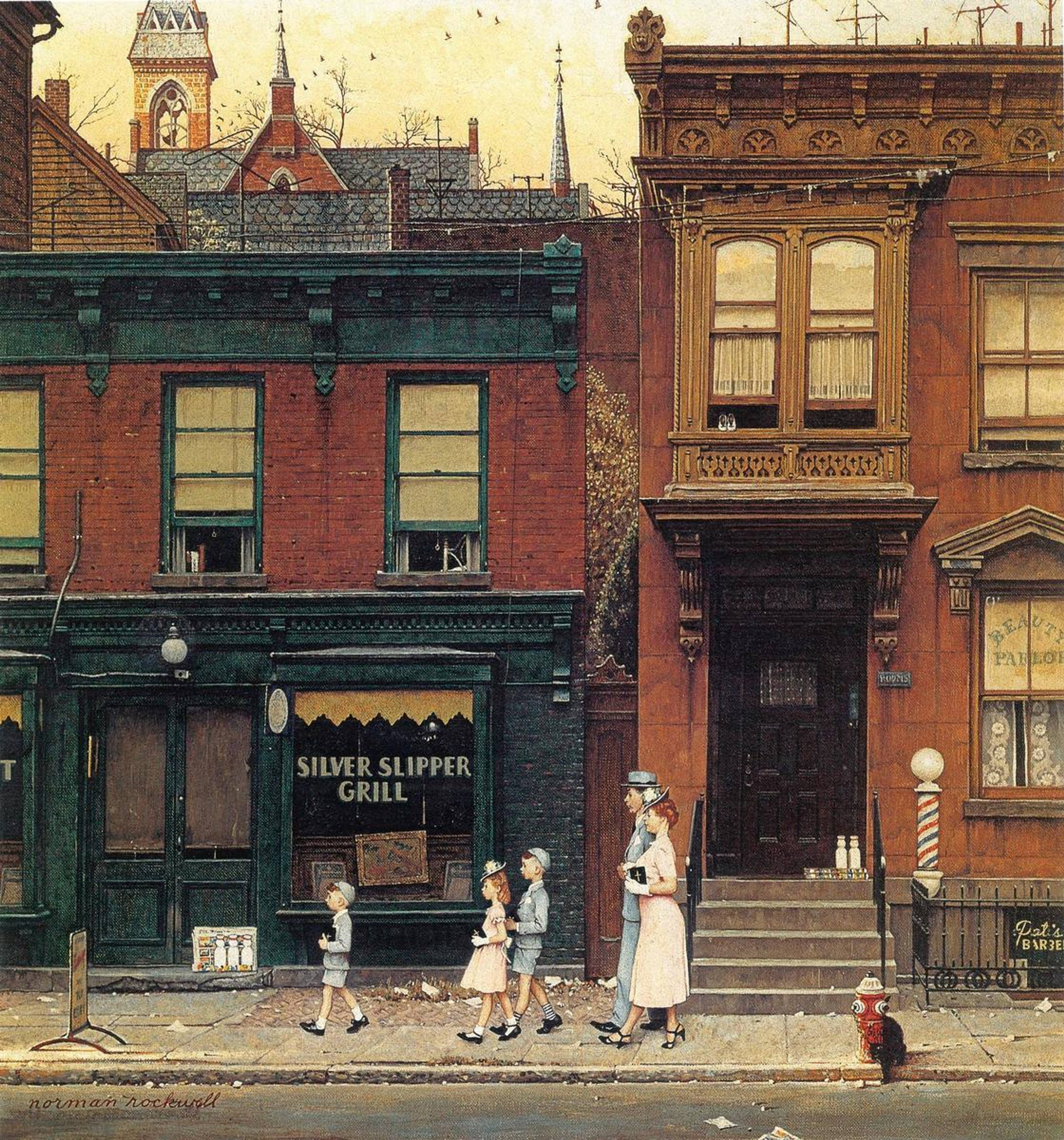 Norman Rockwell, Walking to Church, 1952