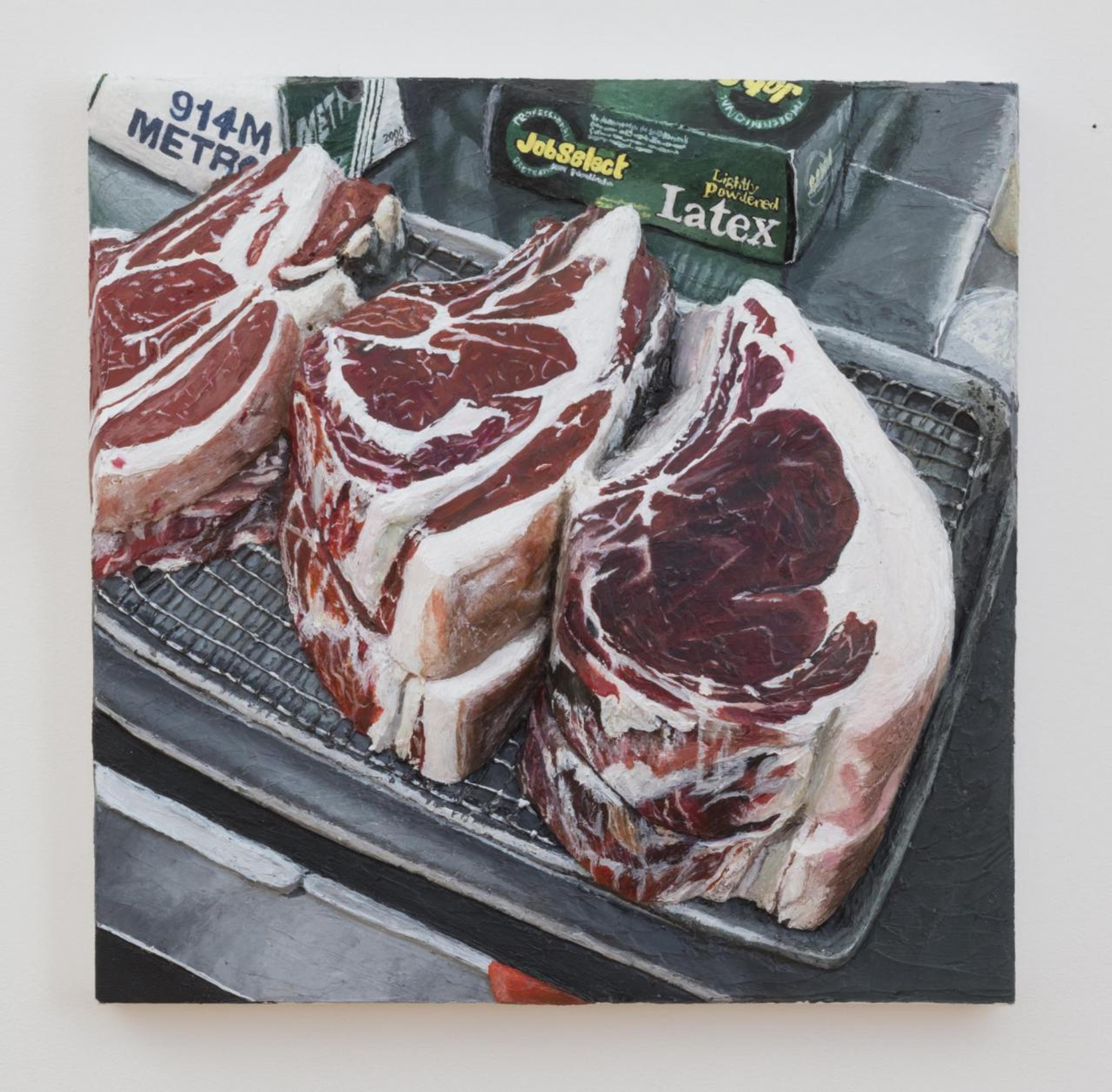 Steak Night , 2018 Acrylic on canvas on panel, 61 x 61 cm