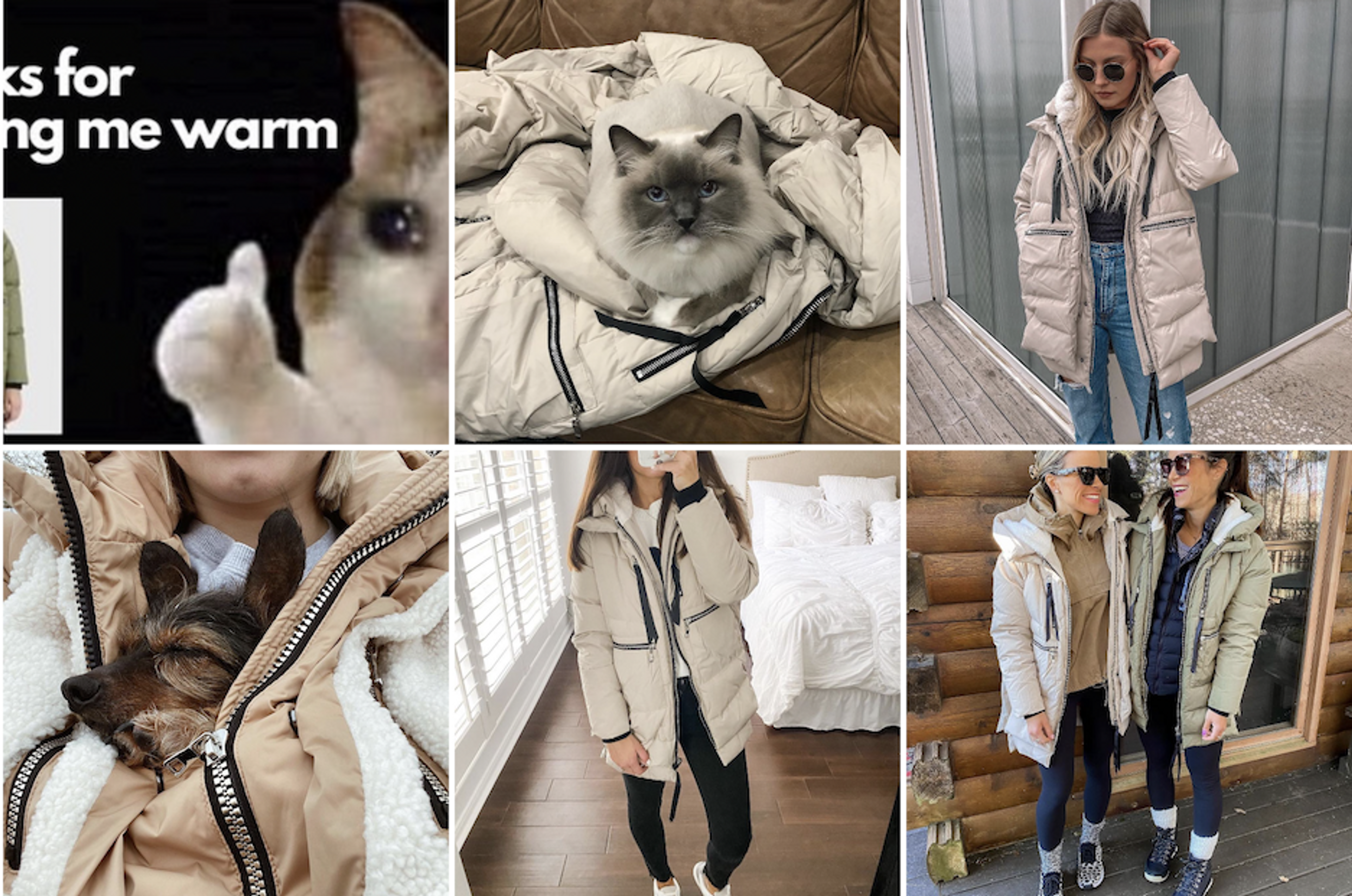Photo: Amazon coats, Instagram grid