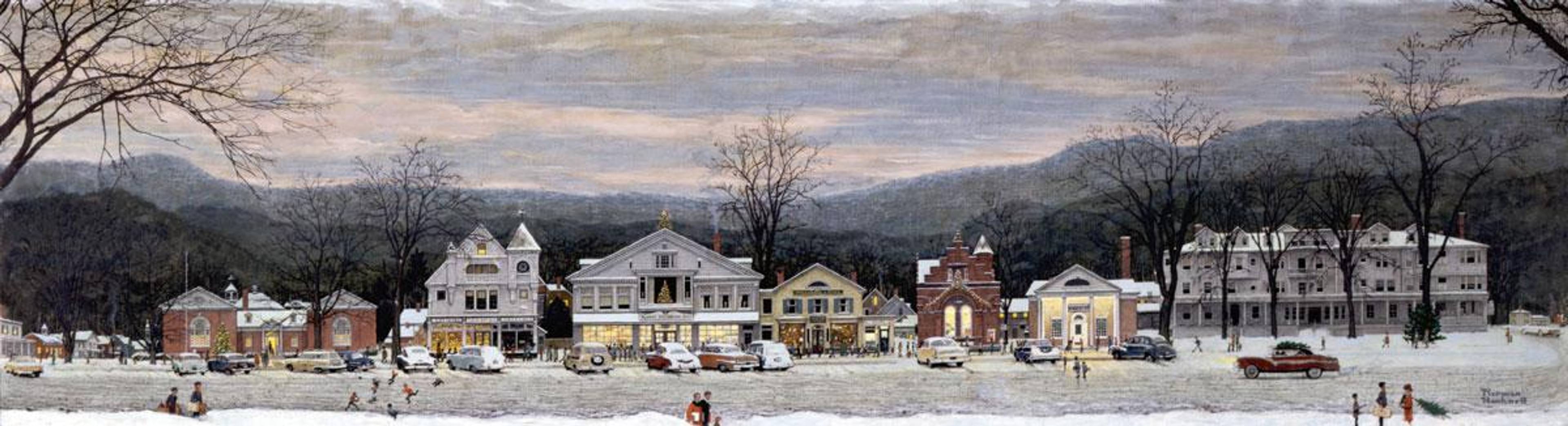 Norman Rockwell, Stockbridge Main Street at Christmas, 1967