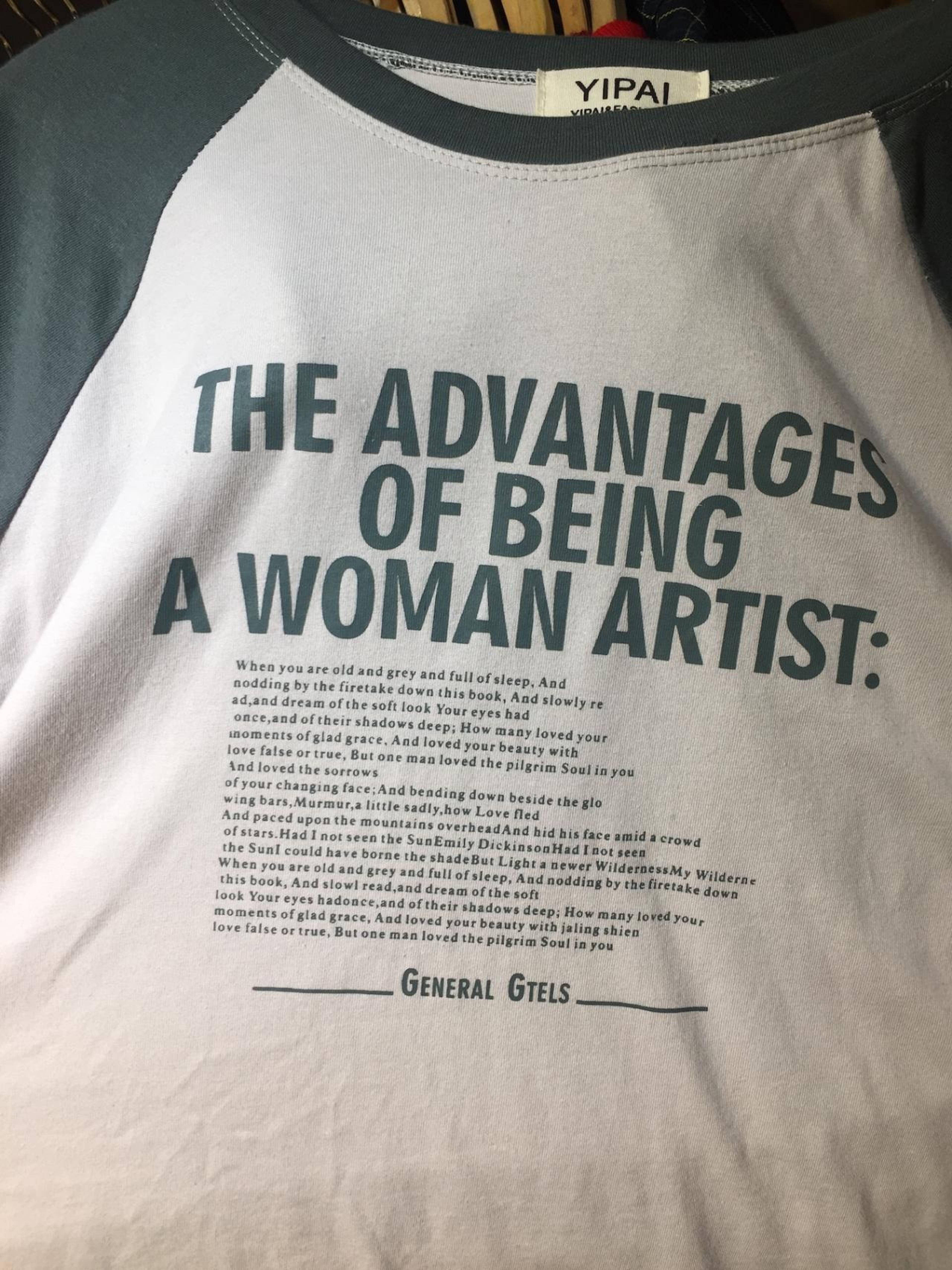 “The Advantages of Being a Woman Artist” shirt