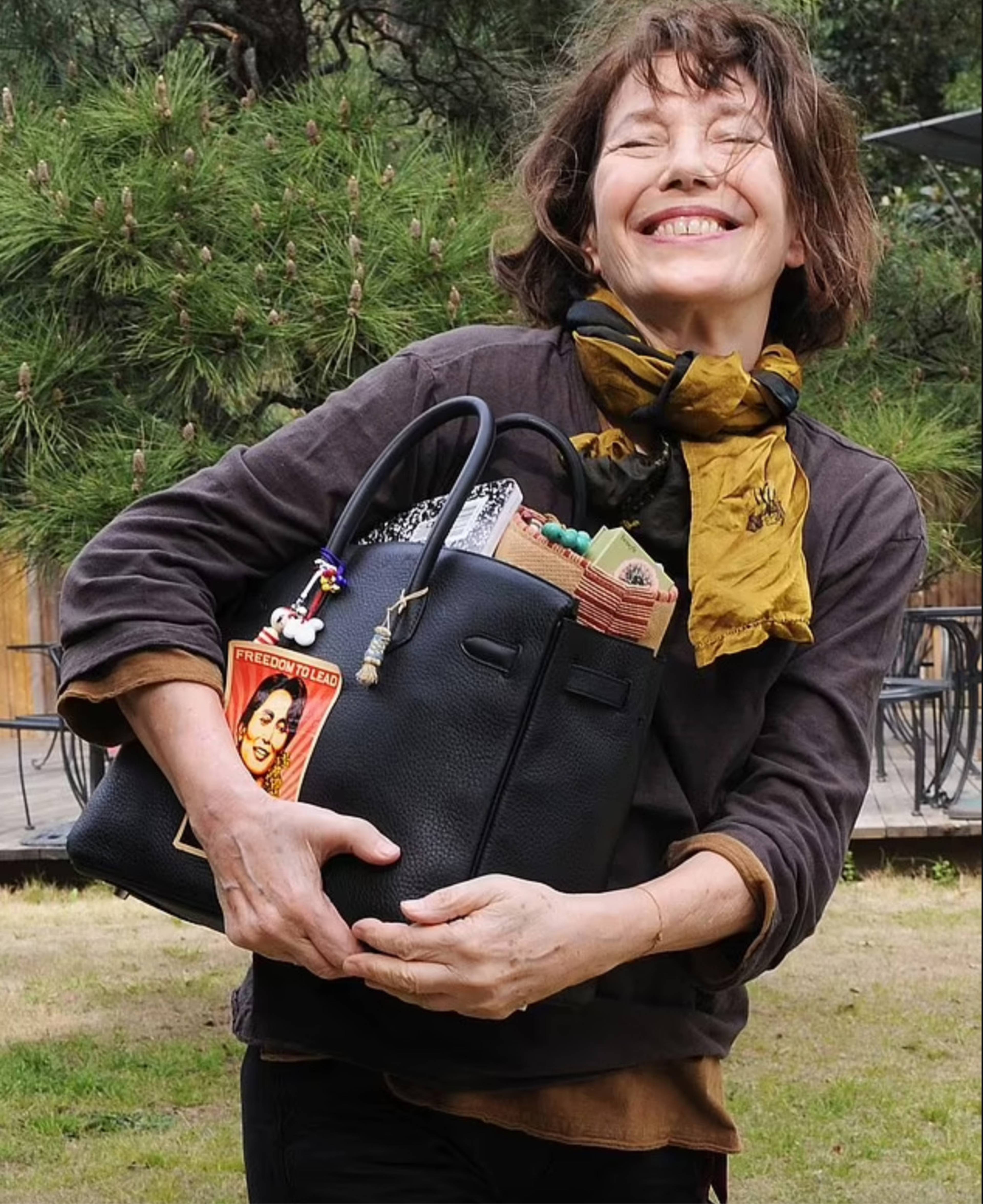 Jane Birkin with her Birkin Bag