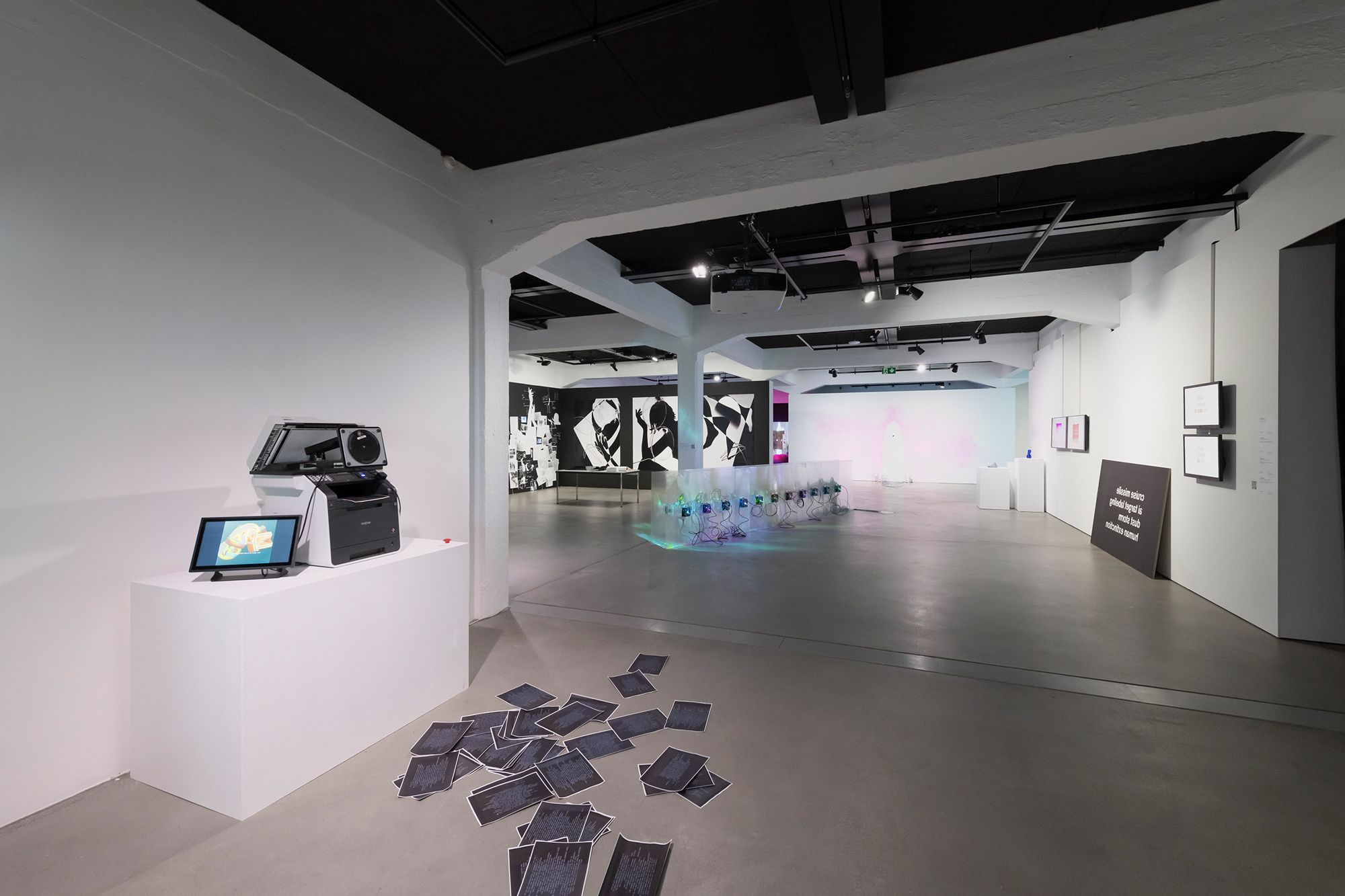 View of “Exploring the Decentralized Web – Art on the Blockchain,” House of Electronic Arts, Basel, 2023