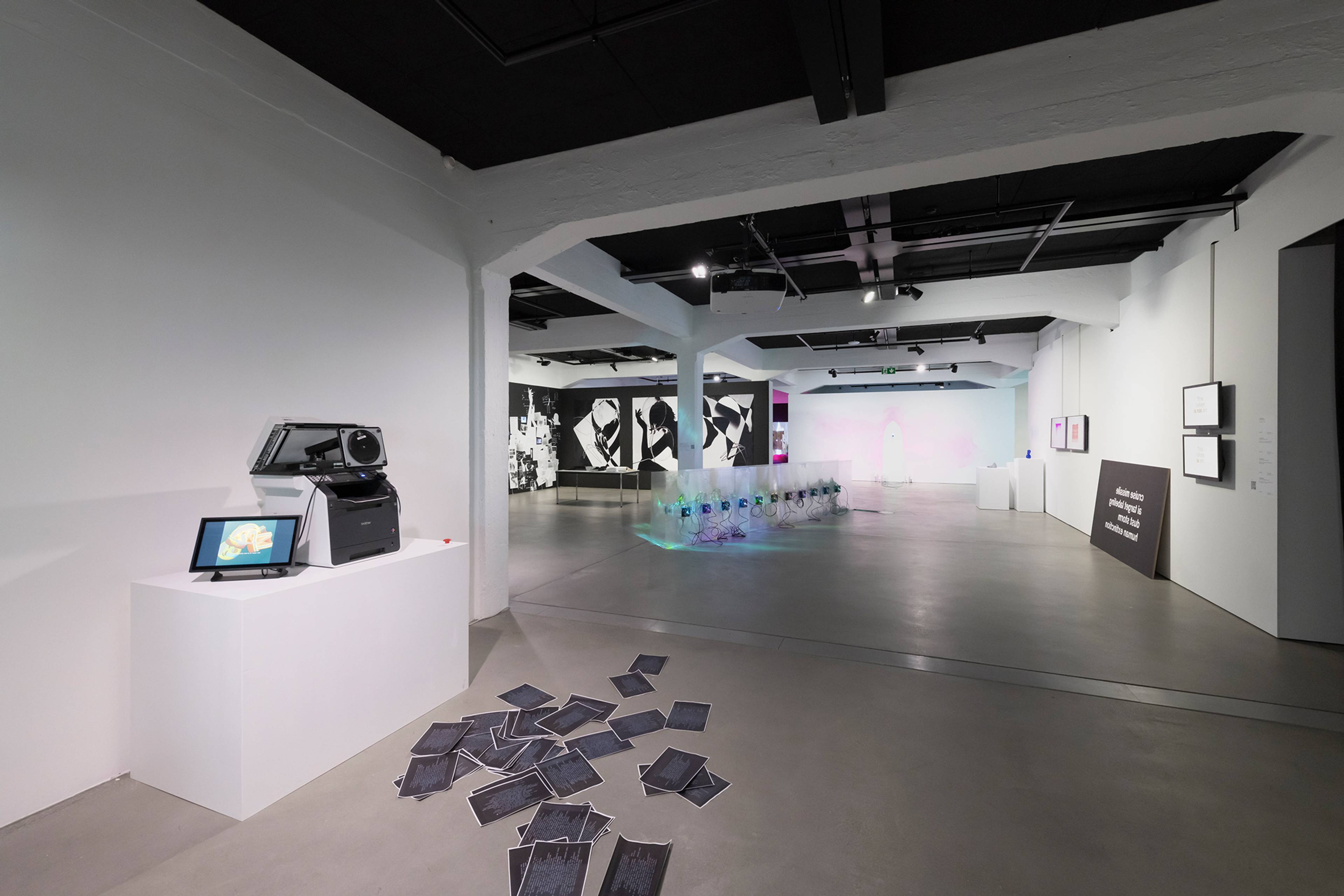 View of “Exploring the Decentralized Web – Art on the Blockchain,” House of Electronic Arts, Basel, 2023