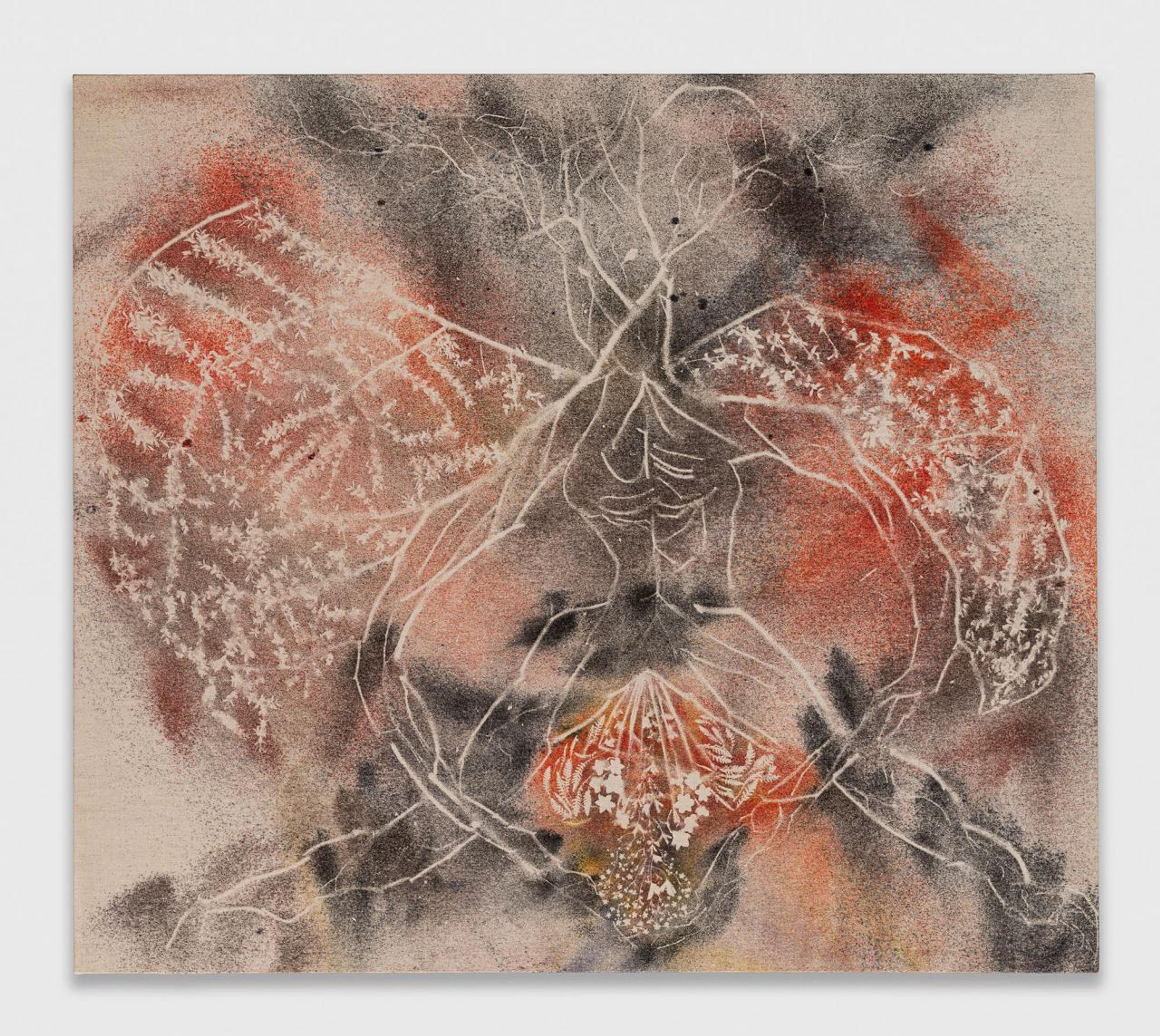 Sam Falls, Devil/Angel, 2022, pigment on canvas, 201 x 229 x 3 cm. &copy; 2022 Sam Falls. Courtesy: Sam Falls; Galerie Eva Presenhuber, Vienna. Photo: Jorit Aust