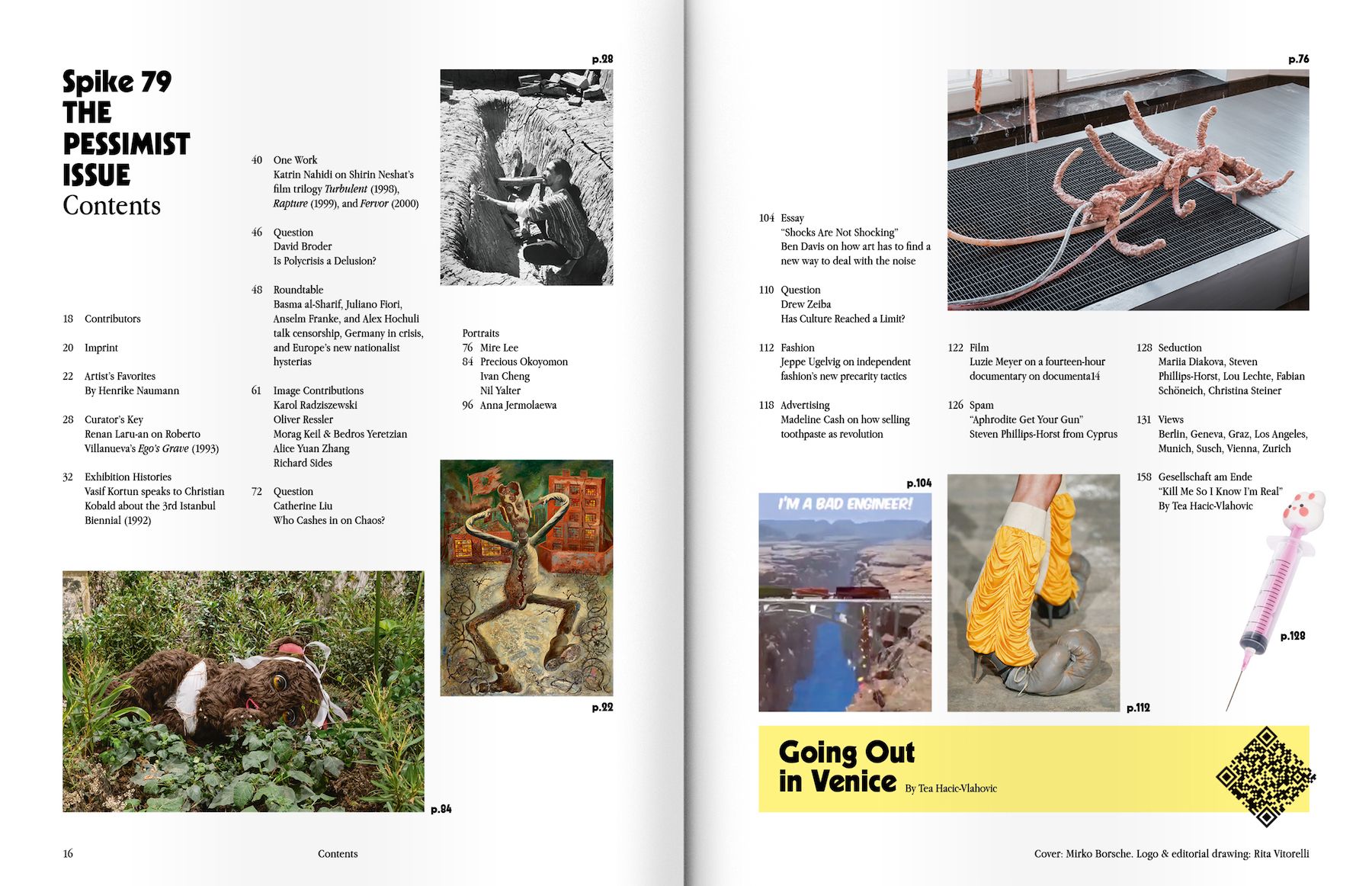 Spike Art Magazine #79 Content Page