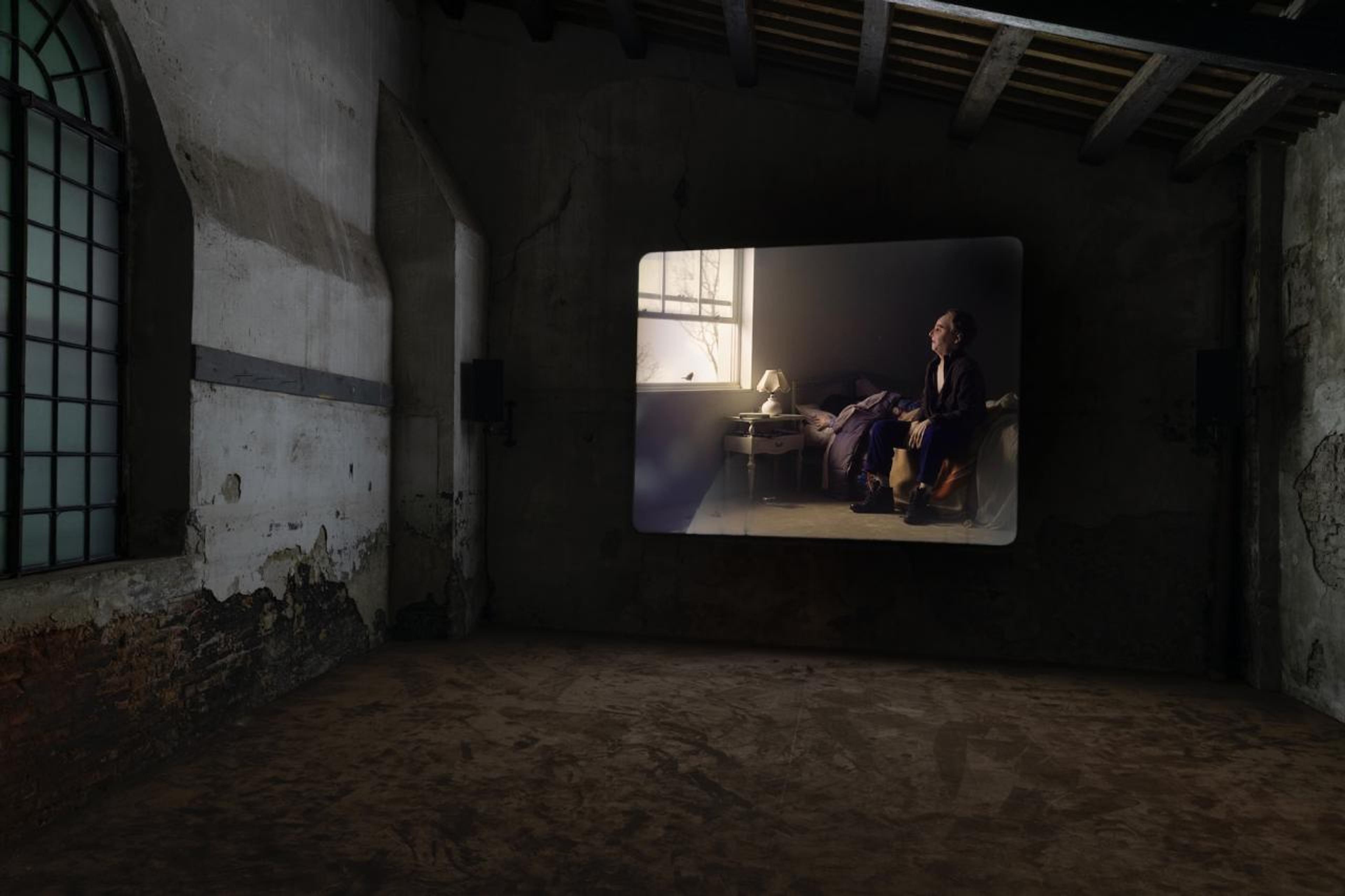 Diego Marcon,  The Parents&rsquo; Room , 2021. Digital video transferred from 35mm film, CGI animation, colour, sound, 6:23 min. Photo: Roberto Marossi. Courtesy: La Biennale di Venezia