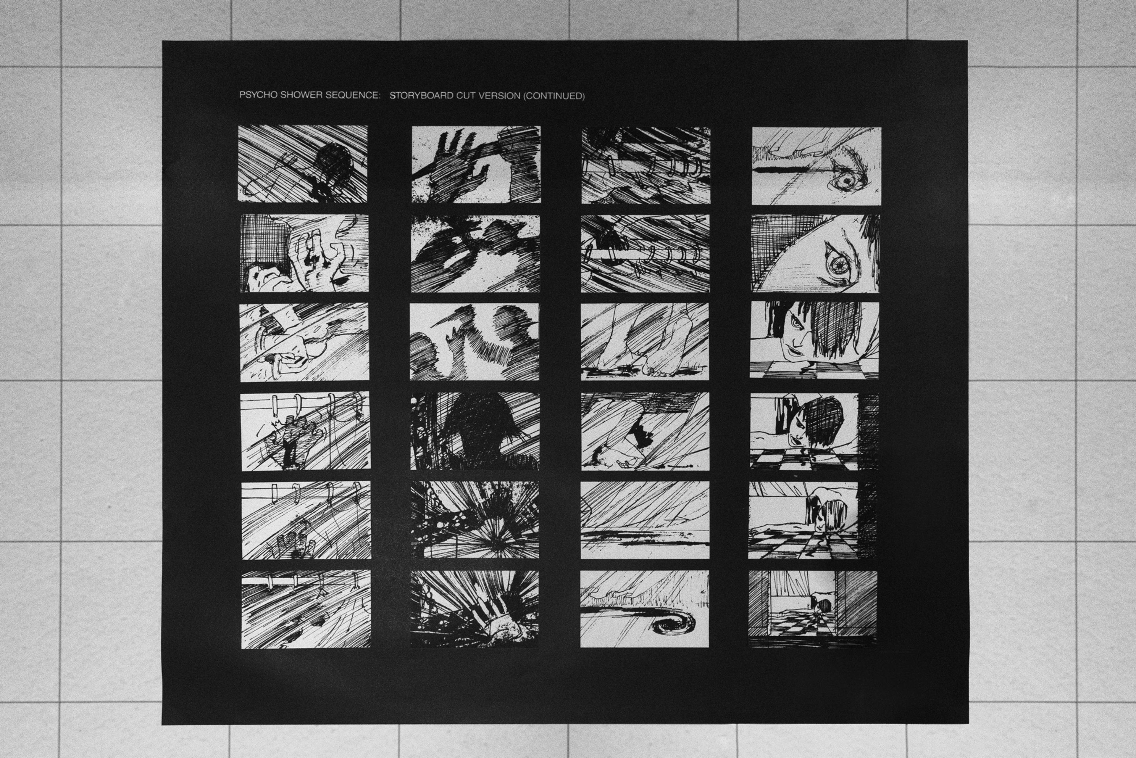 Storyboard for “Psycho,” directed by Alfred Hitchcock