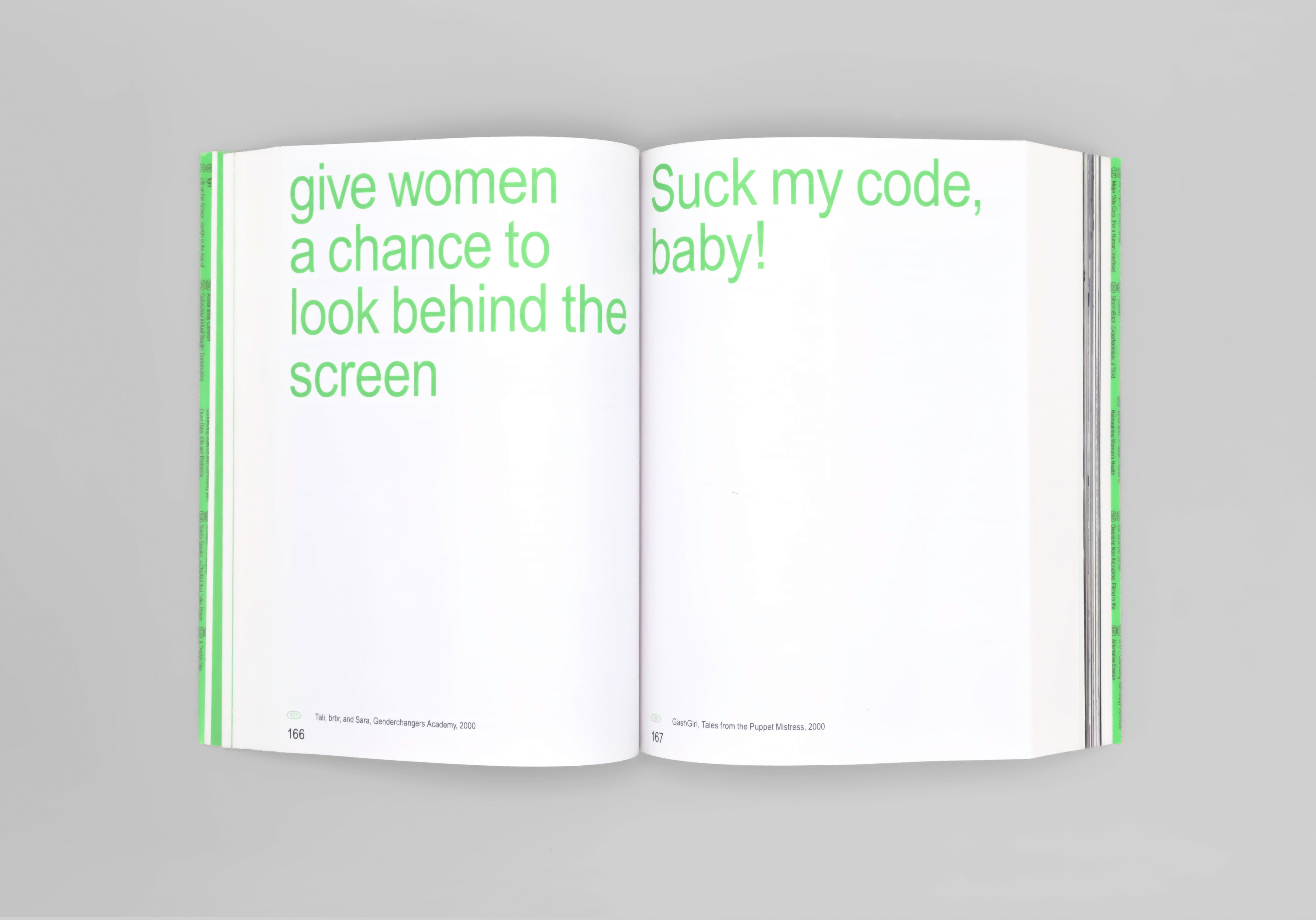 Spread 5 from Mindy Seu, Cyberfeminism Index, 2022